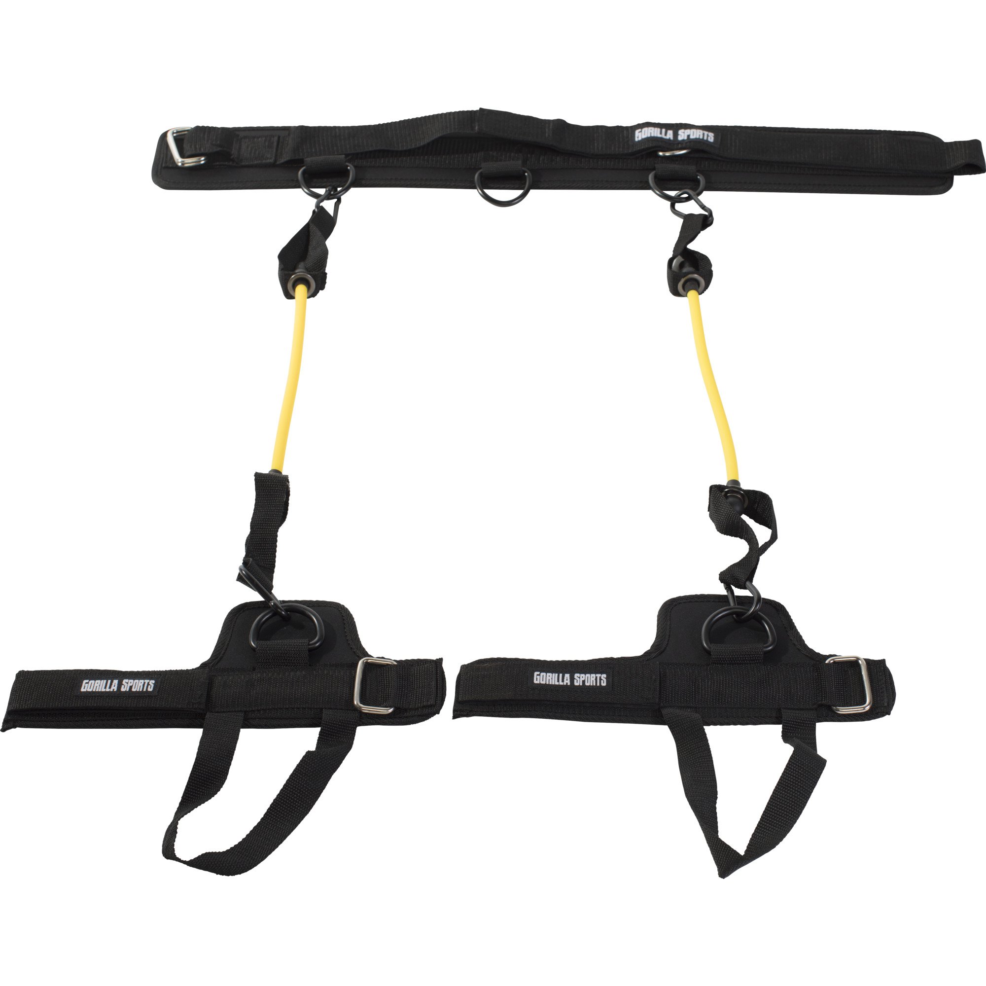 GORILLA SPORTS® Vertikaler Sprungtrainer - Set 7-TLG, Elastische, Verstellbarer Gürtel, 78 cm - Vertical Jump Trainer, Bounce, Widerstandsbänder, Basketball, Beinkrafttraining, Sprungtraining