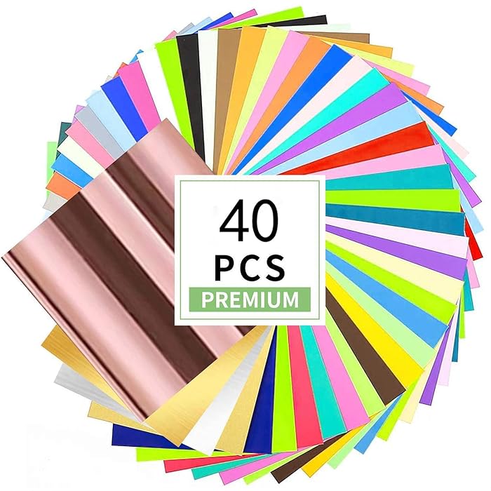 Buy Wishesther 40Pcs Self Adhesive Vinyl Sheets 12" x 12" 40 Colors
