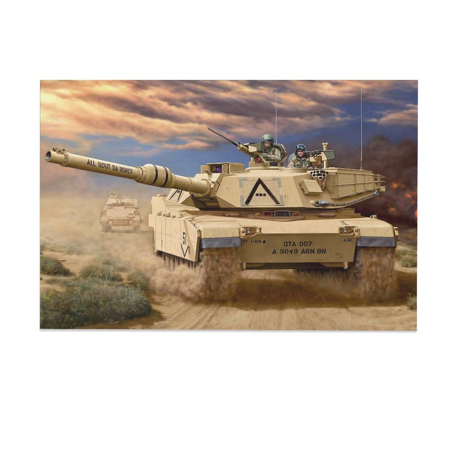 Military Poster M1 Abrams Main Battle Tank Room Aesthetics Posters Canvas Posters Bedroom Decoration Sports Office Decoration Gifts Wall Art Decoration Printing Posters 24x36inch(60x90cm)