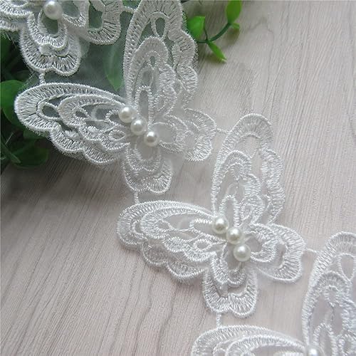 Miniatura 2 de Arco de mariposa soluble de 5 yardas de organza bordada de encaje para tejer apliques de boda hechos a mano cinta de retazos suministros de costura