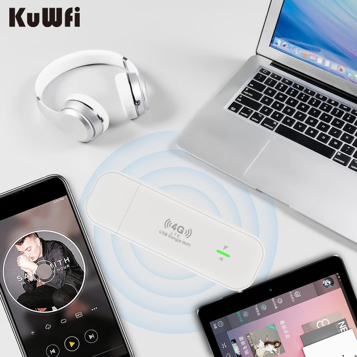 KuWFi Clé Internet 4G 150 Mbps, Modem USB LTE, Adaptateur Réseau