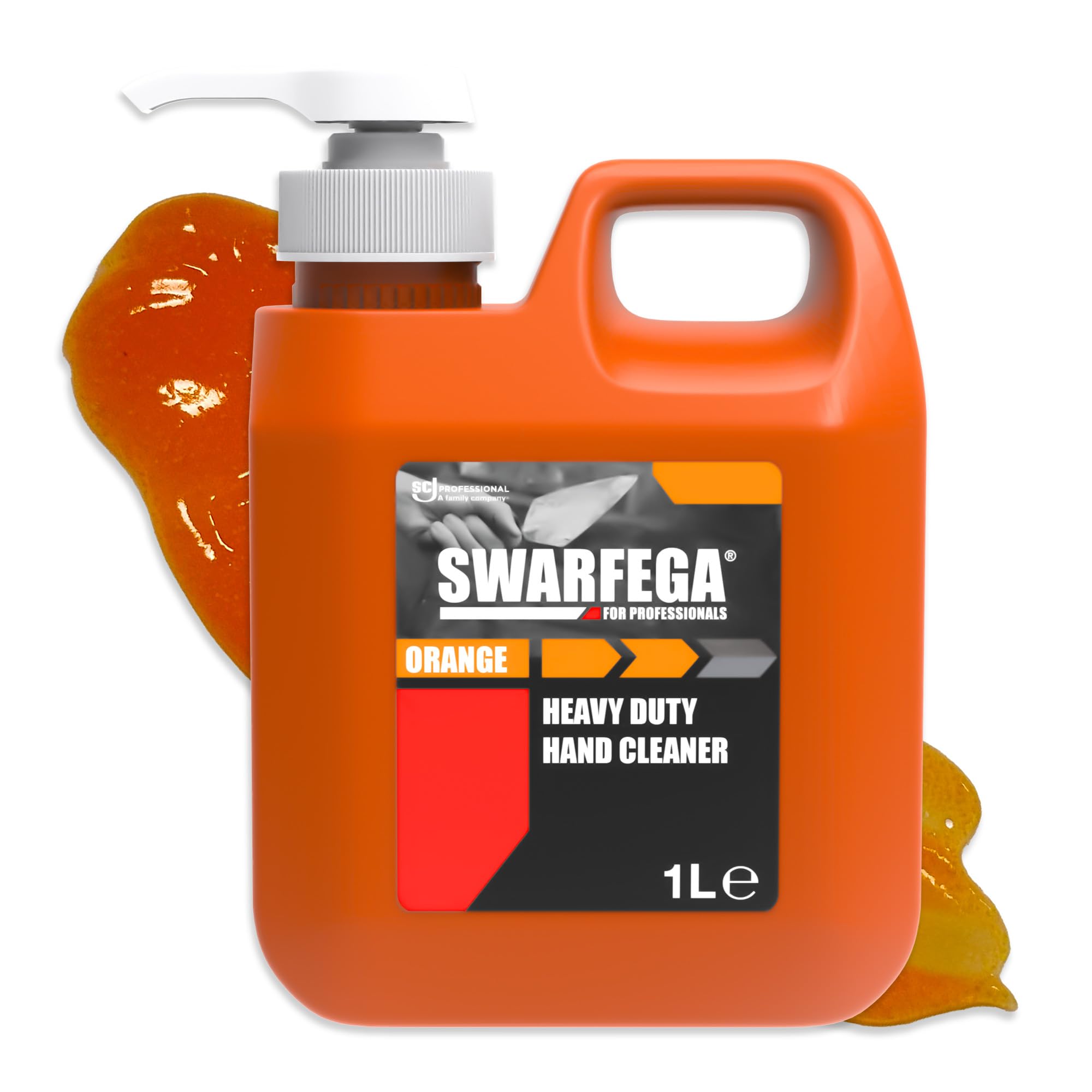 Swarfega Orange Heavy Duty Hand Cleaner, Cornmeal Scrub, 1 Litre Pump