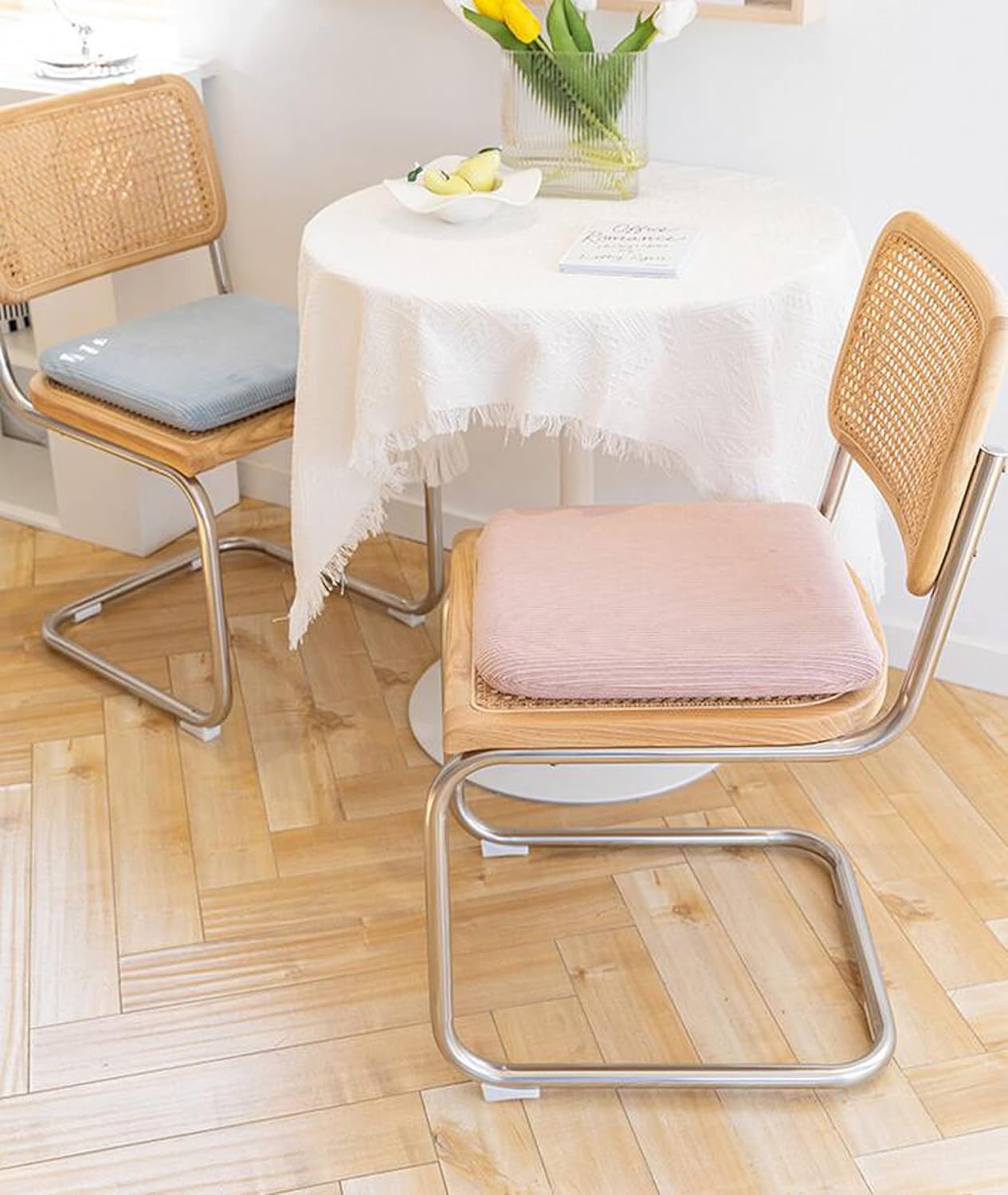 Memory Foam Chair Cushions for Dining Chair Pads Square 18" x 18" Thick Reversible Seat Cushion for Kitchen Living Room Office Chair Seat Cover Machine Washable (18" x 18", Deep green)