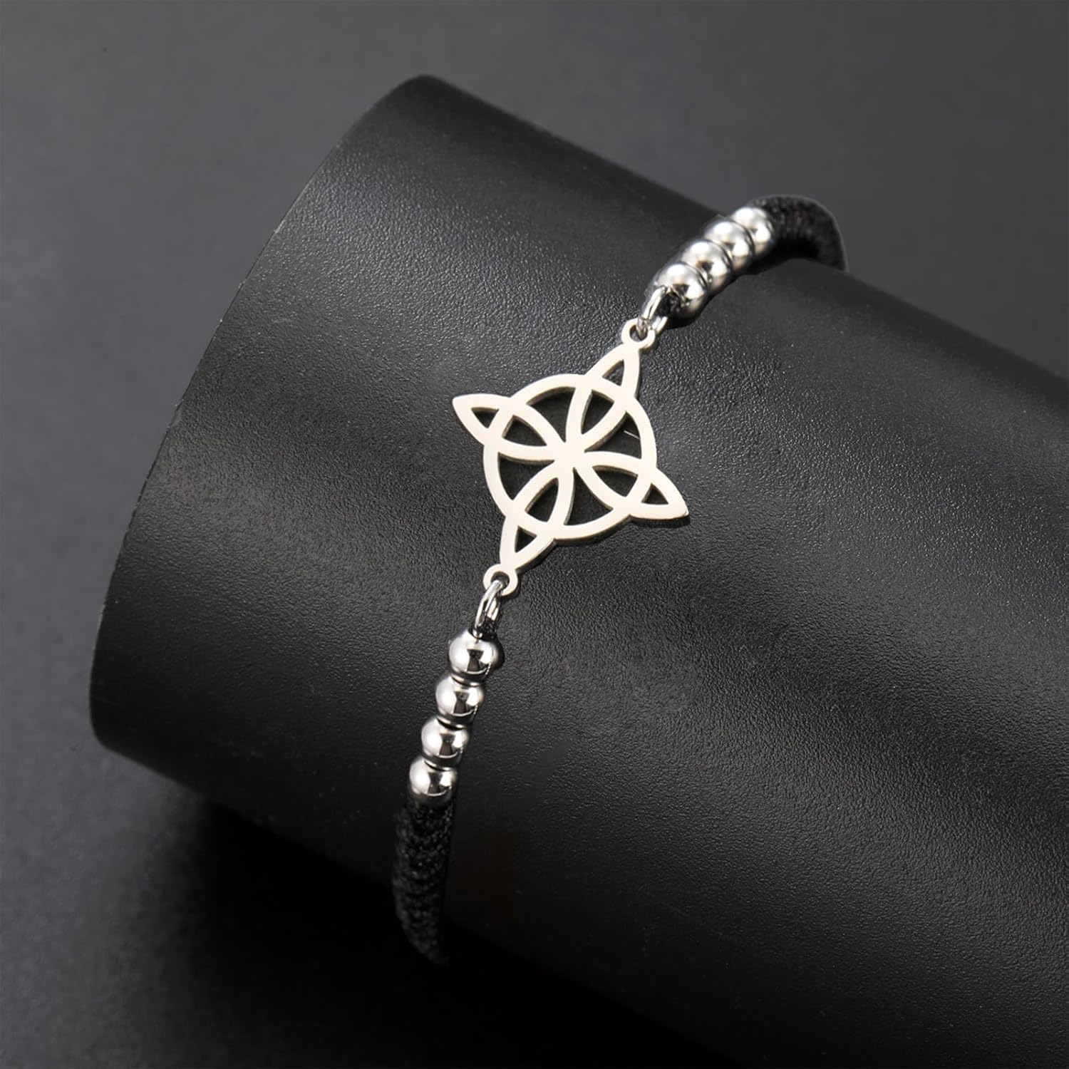 VASSAGO Witches Knot Bracelet for Women Men Stainless Steel Magic Celtic Knot Adjustable Colored Beaded Braided Witch Knot Bracelets String Wiccan Witchcraft Jewelry - Image 3