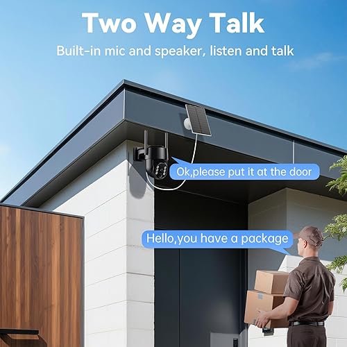 Miniatura 8 de Cámara solar inalámbrica para exteriores, cámaras solares 2K para exteriores para seguridad del hogar, cámara WiFi de 0.18 oz sin cables, vista de
