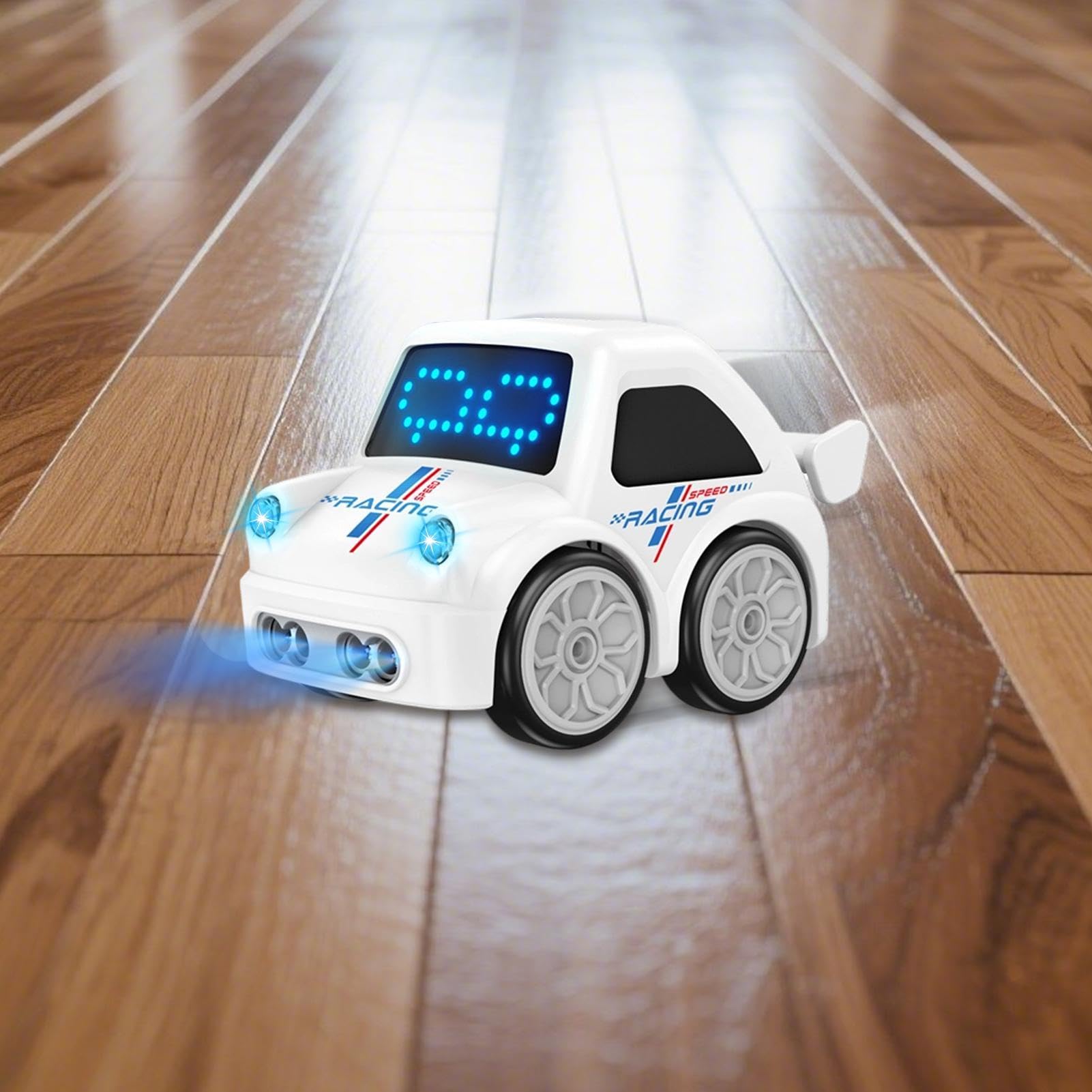 Samochód zdalnie sterowany dla dzieci Mały Interaktywny Robot Pojazd | Zabawki Inteligentne Zdalnie Sterowane Z Trybem Podążania I Ucieczki Dla Dzieci Przedszkola Żłobka Na Zewnątrz I W Domku