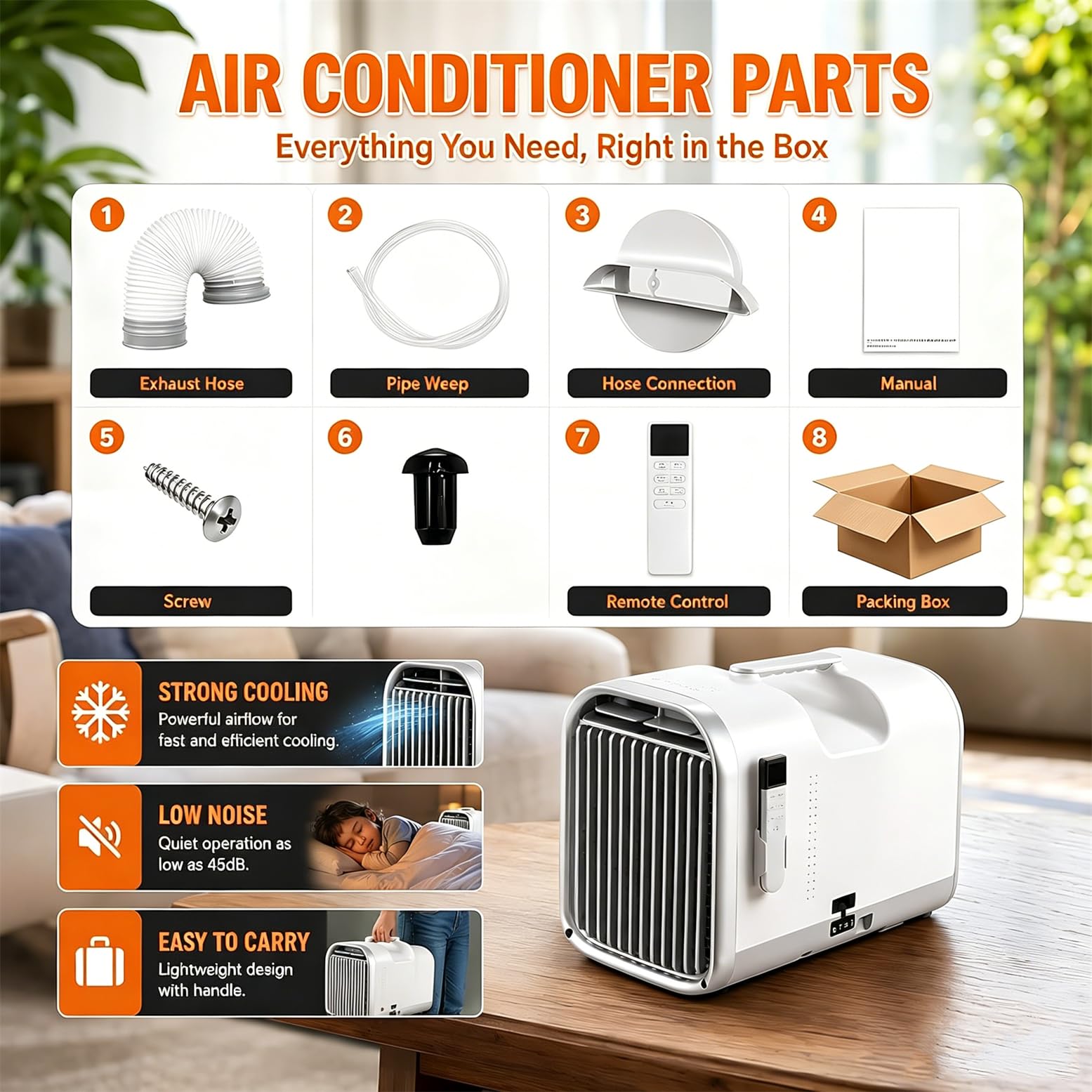 Condizionatore D'aria per Tenda - Ac Portatile per Campeggio Con Raffreddamento 5100Btu,3 Velocità Del Vento per Campeggio,Camper,Tende E Piccole Stanze,Auto-Evaporazione a Basso Consumo Energetico