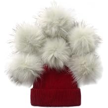 Furryvalley Faux Fur Pompom 6pcs DIY Crafts Fluffy Balls for Hat Shoes Scarves with Snap Fastener Removable Knitting Hat Horse Riding Hat Silk Accessories 6 Inch Extra Large Color 3#