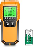 Povlen 5-in-1 Stud Finder Wall Scanner: Detects Wood Studs, Metal, Pipes, Live AC Wires up to 2.36" Deep - Yellow