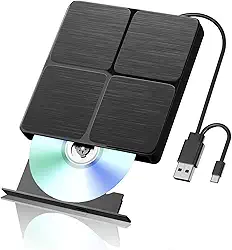 Unidade Blu Ray externa, gravador Bluray USB 3.0 e tipo C, unidade Blueray/DVD externa para PC, leitor de CD DVD Blu Ray externo compatível com Windows XP/7/8/10/11, Linux, Mac OS