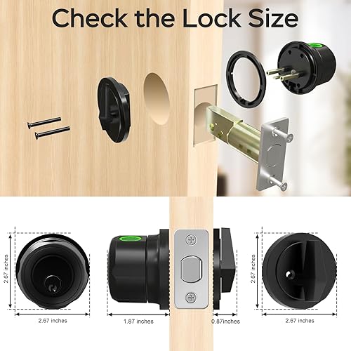 Miniatura 7 de GeekTale Cerrojo de seguridad de huellas dactilares, perilla de puerta de huellas dactilares, cerradura de cerrojo inteligente, cerradura de puerta