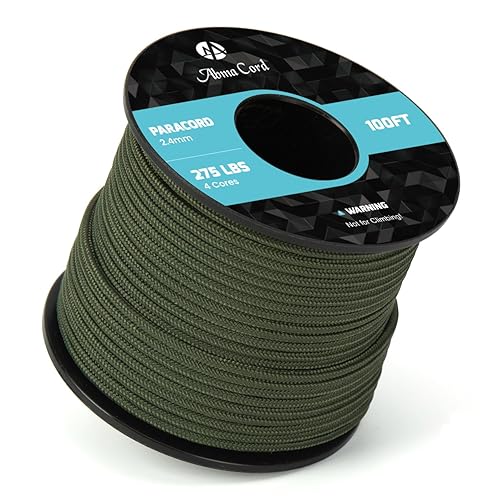 2.4mm Paracord 275 100ft Nylon Rope 4 Strands Tactical Parachute
