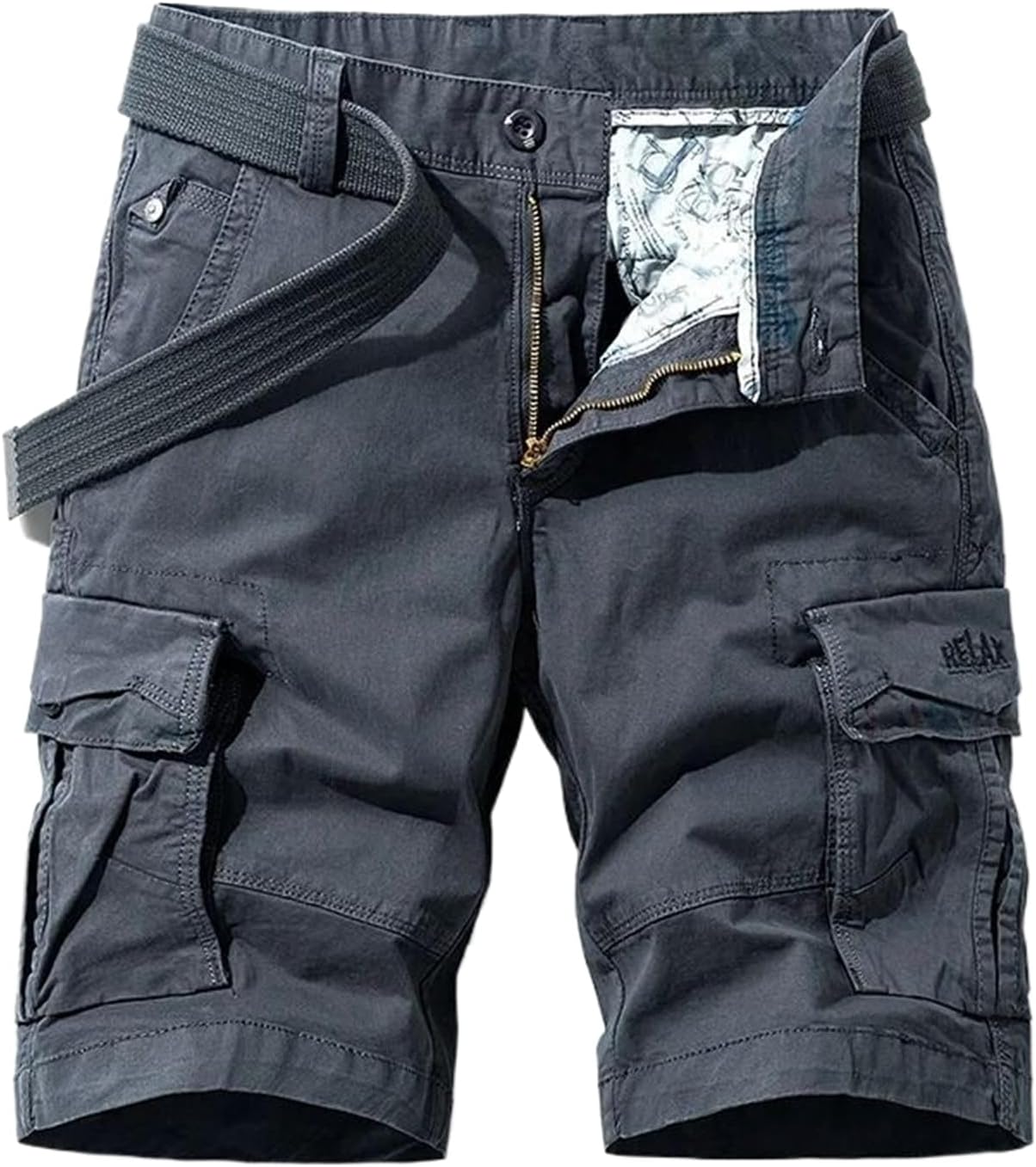 Cargo Shorts Men Spring Summer Cotton Solid Denim Casual Multi-Pocket Pants Men's