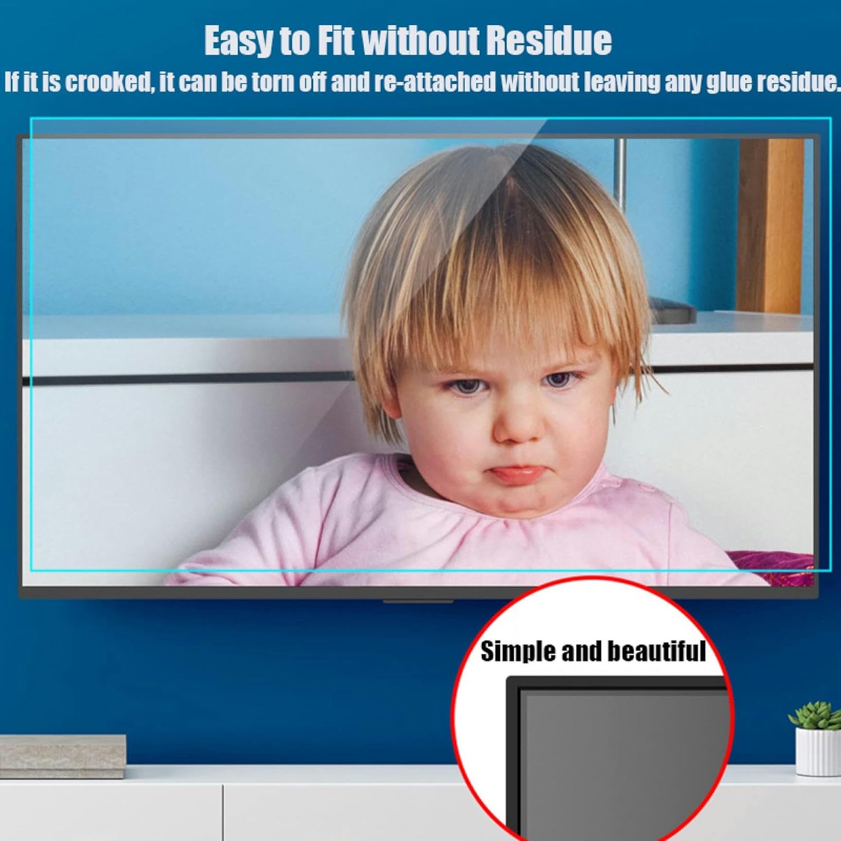 Protectores de pantalla de TV Protector de pantalla de TV anti UV para 32-75 pulgadas, filtro de luz azul/antiarañazos/película esmerilada de pantalla antihuellas para TCL, Samsung, pantalla curva /