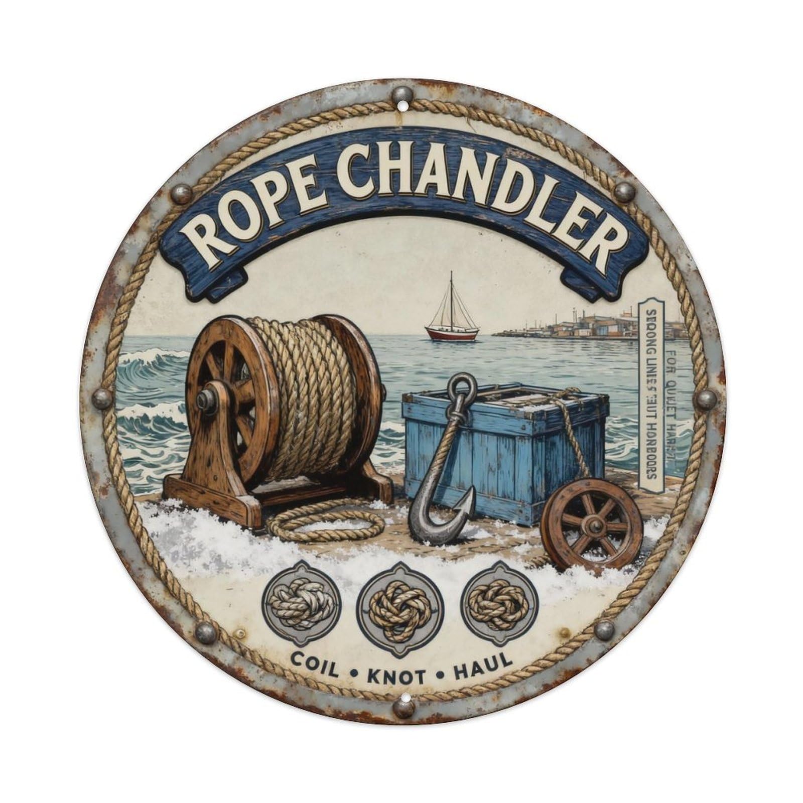 Rope Chandler Sign Metal Tin Sign Plaque