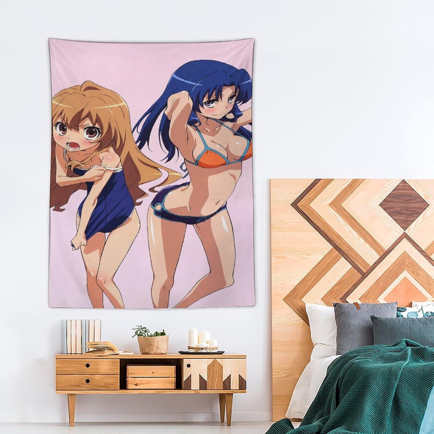 タペストリー とらドラ! 逢坂大河 ポスター背景布 壁掛け布 インテリアアートの装飾 カーテン テーブルクロス ビーチブランケット