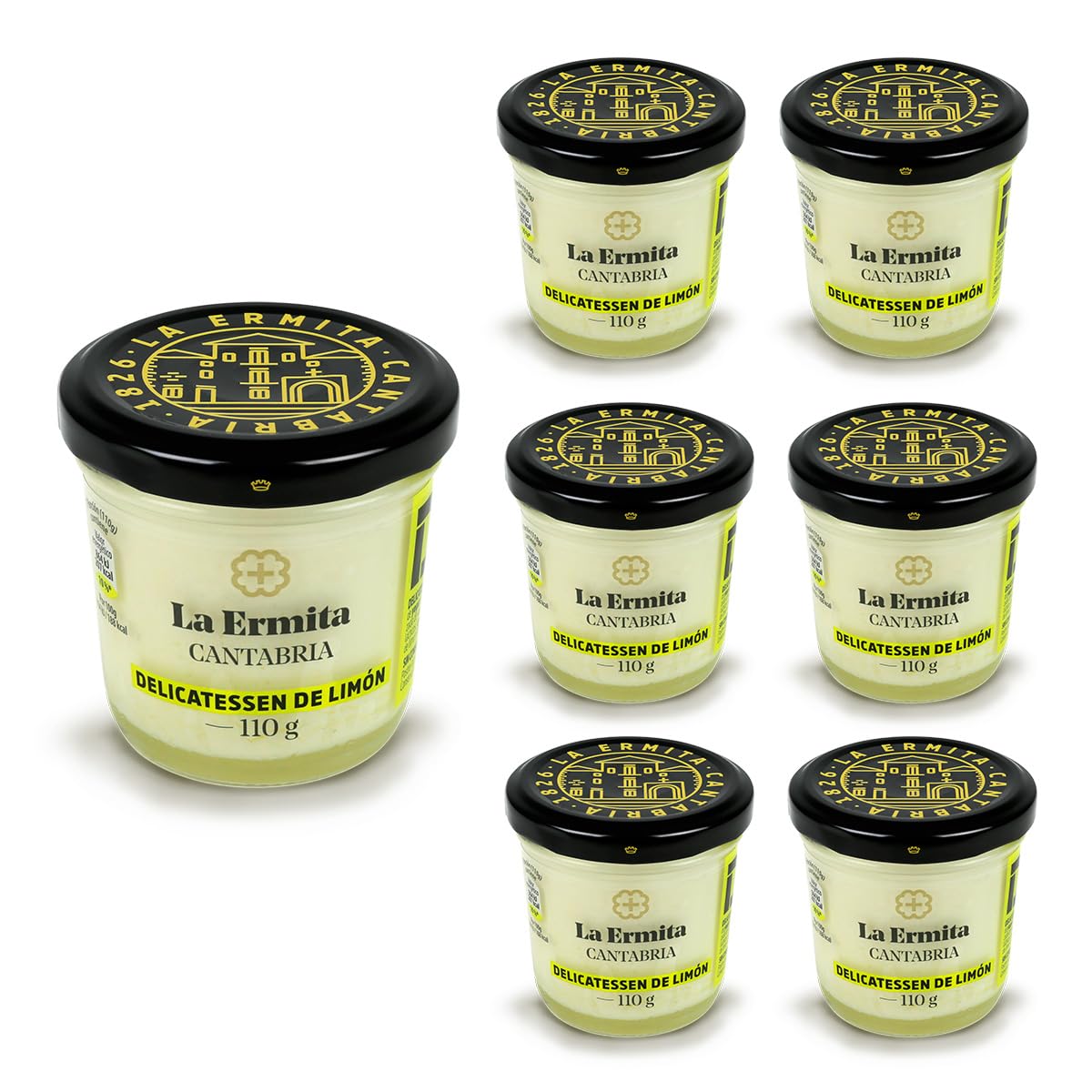 LA ERMITA Delicatessen de Limón, Postre Lácteo Cremoso, Sin Gluten, 110 g Pack 6