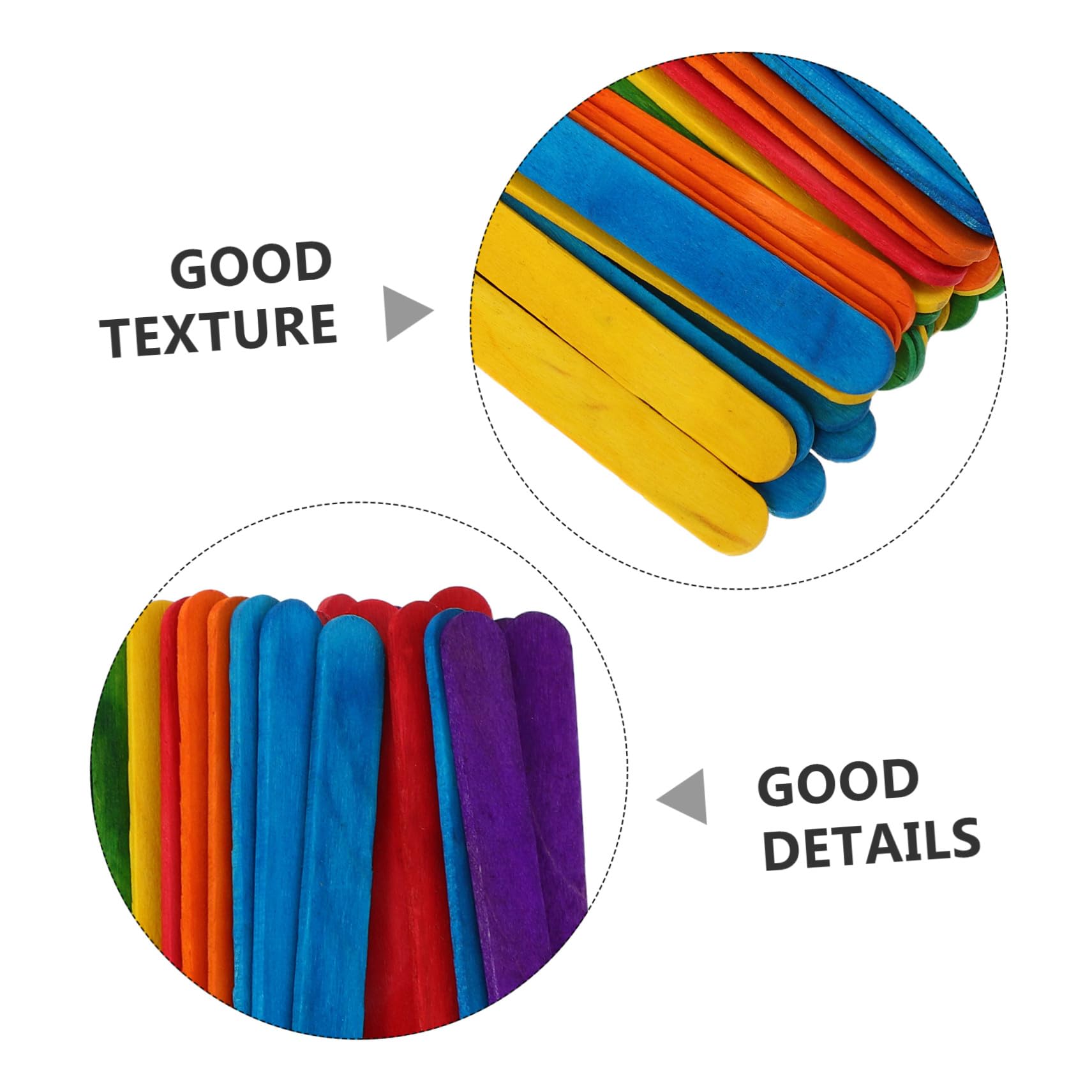 VILLCASE 500 Palitos de Madera para Manualidades, Reutilizables, para Niños Estimulan la Imaginación Coordinación Ojo-mano Aula