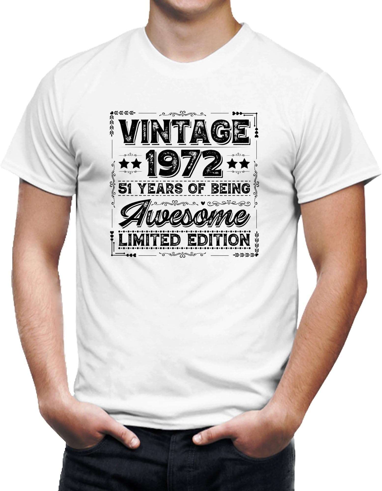Vintage 1972 Limited Edition T-Shirt, 51 Years of Being Awesome Retro Tee, Birthday Gift for Him or Her, Unisex Graphic Shirt