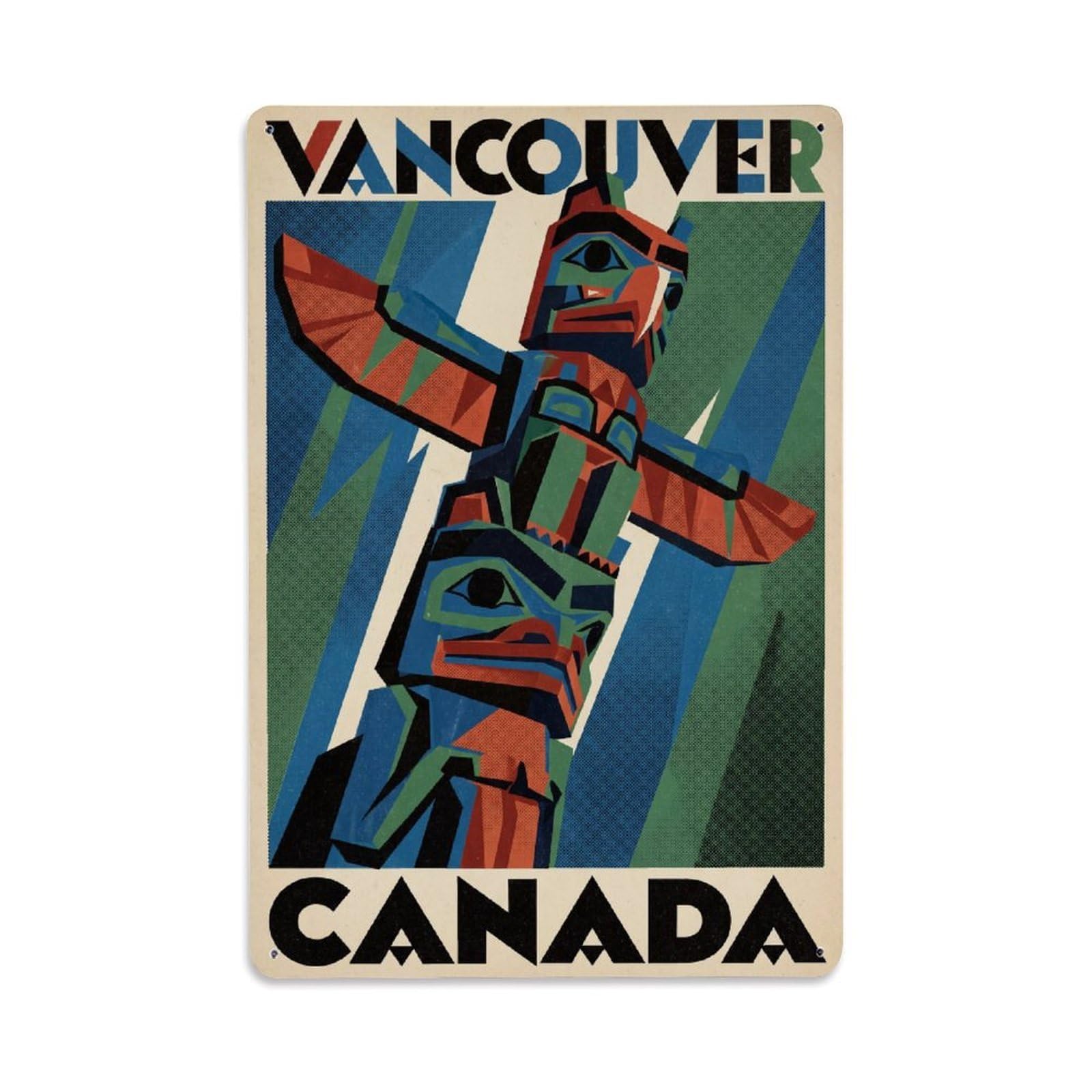 Xanthor Style Retro Vintage Canada Vancouver Travel Metal Tin Sign