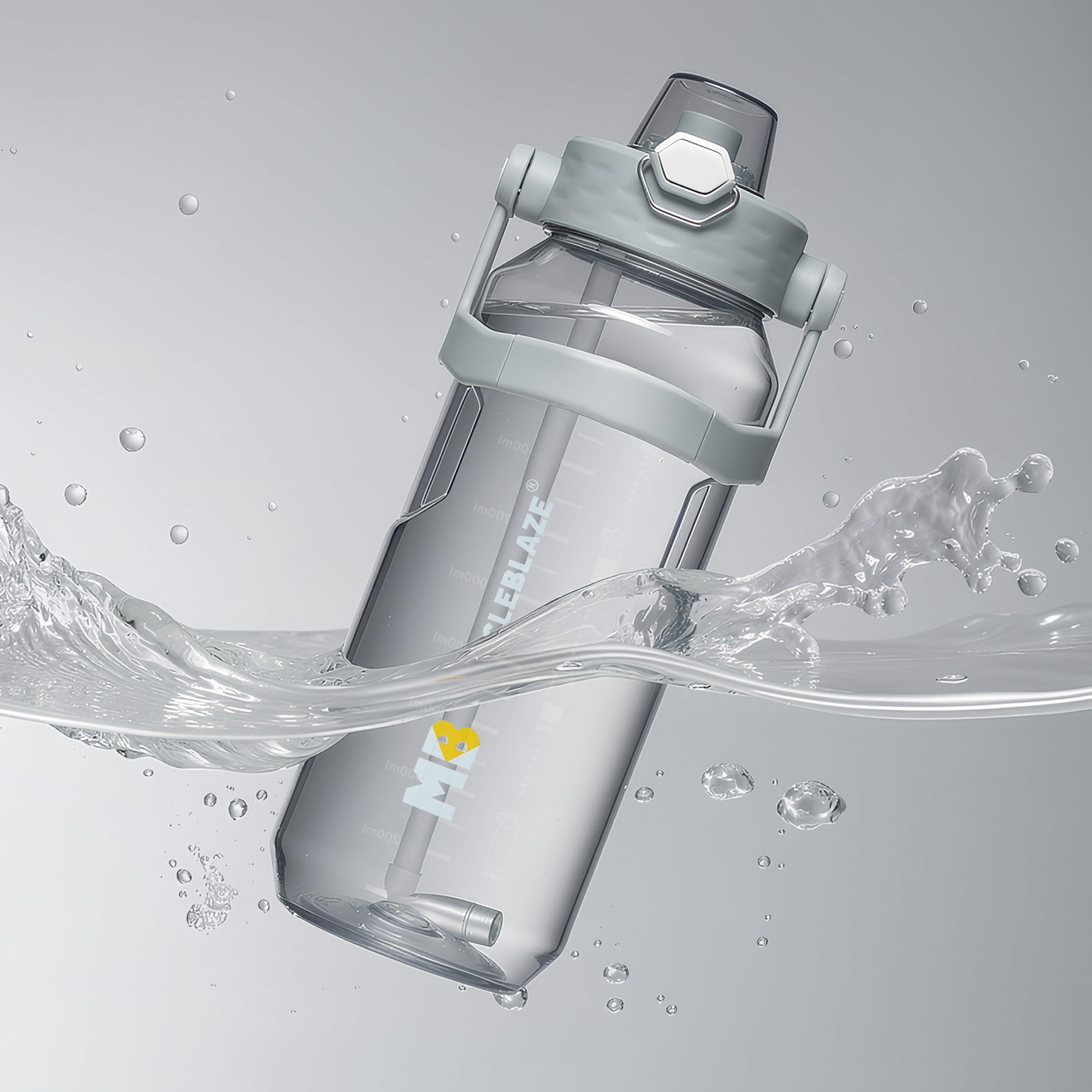 MuscleBlaze Gym Gallon Water Bottle, Grey, 2L — Amazon image 3