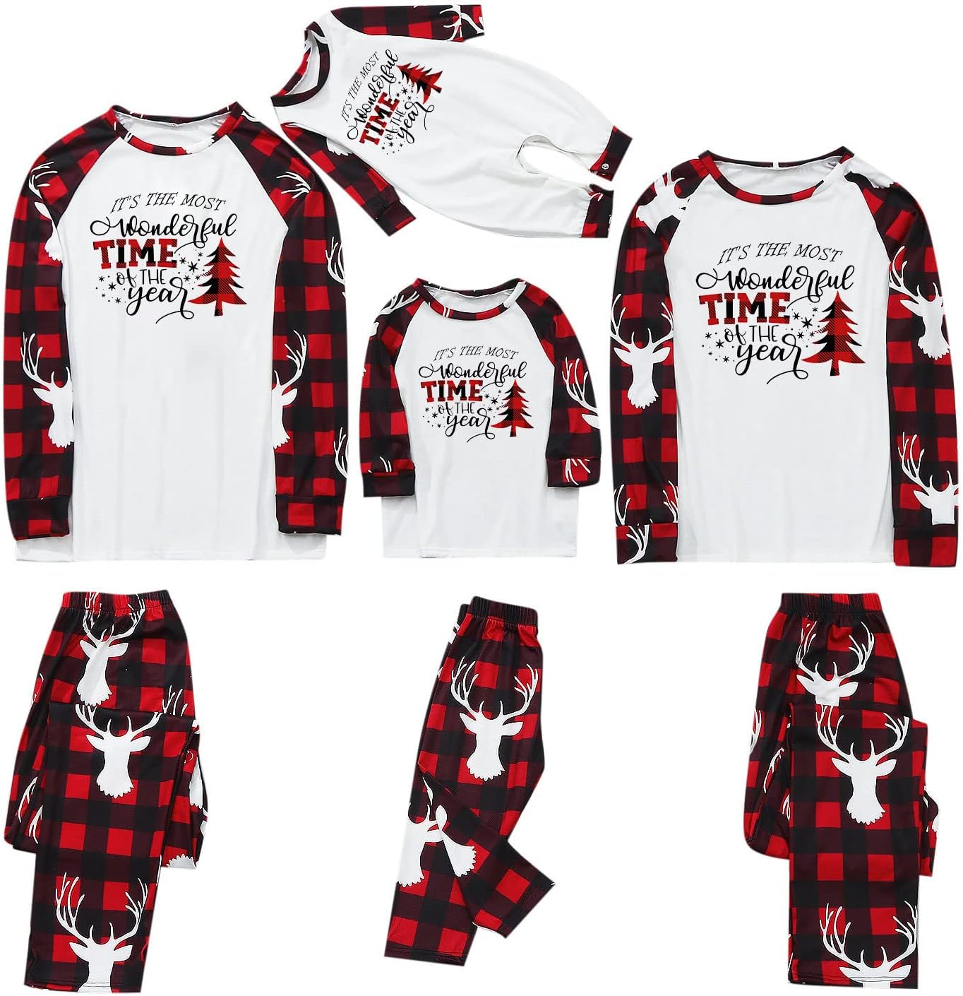 APIVOEChristmas Pajamas for Family Holiday Christmas Pjs for Family Christmas Pajamas Matching Sets for Couples Sleepwear