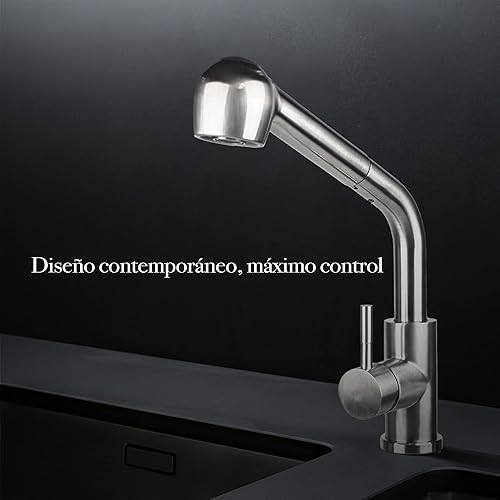 Miniatura 2 de Grifo de lavabo de acero inoxidable Grifo de cocina individual Grifo de lavabo sin plomo Pulverizador