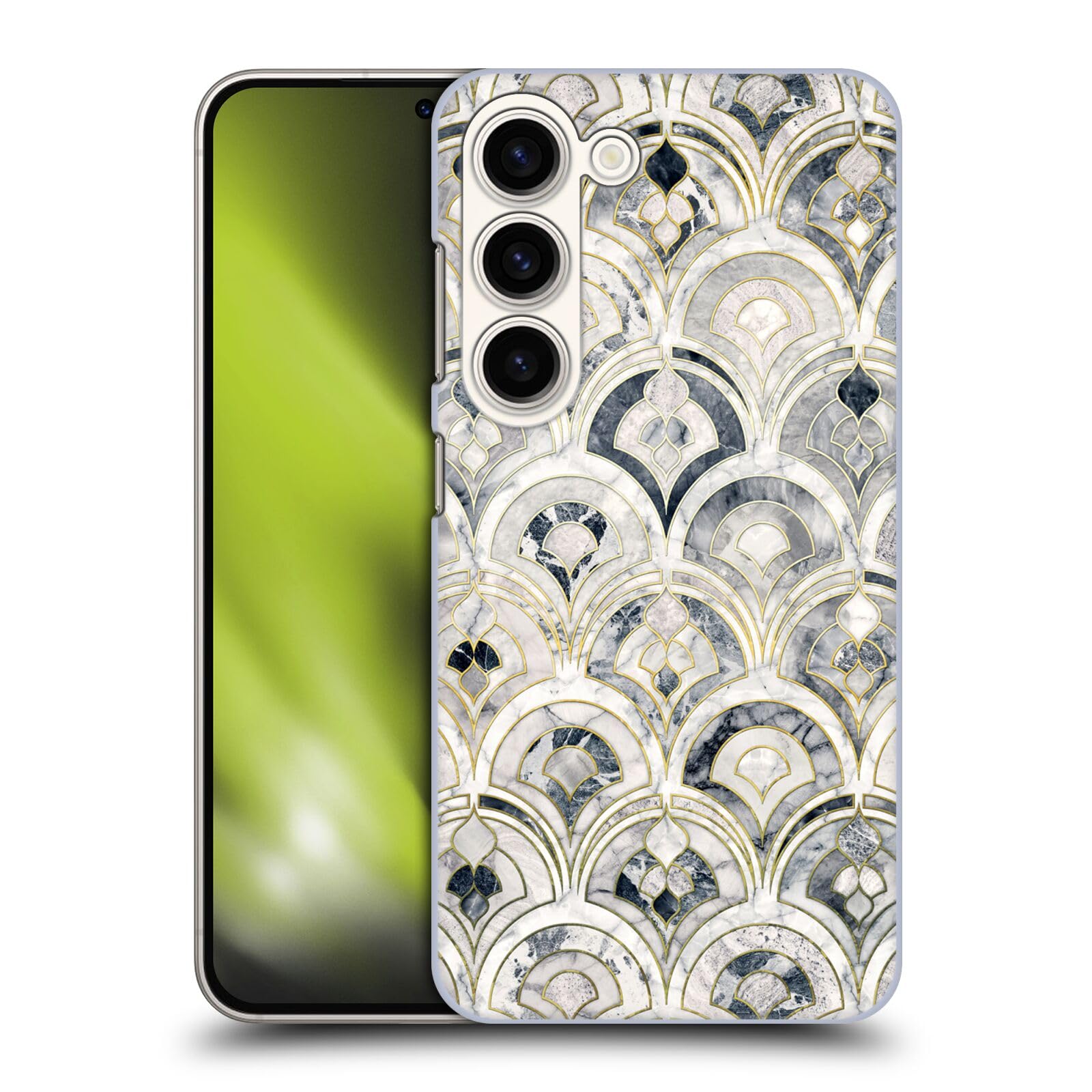 Head Case Designs Officially Licensed Micklyn Le Feuvre Monochrome Art Deco Tiles Marble Patterns Hard Back Case Compatible with Samsung Galaxy S23 5G