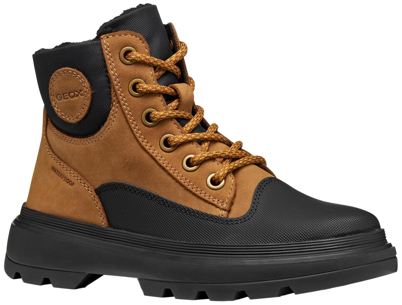 Geox Boys' J Kiddartah Boy WPF Ankle Boot, Lt brown black, 11.5 UK
