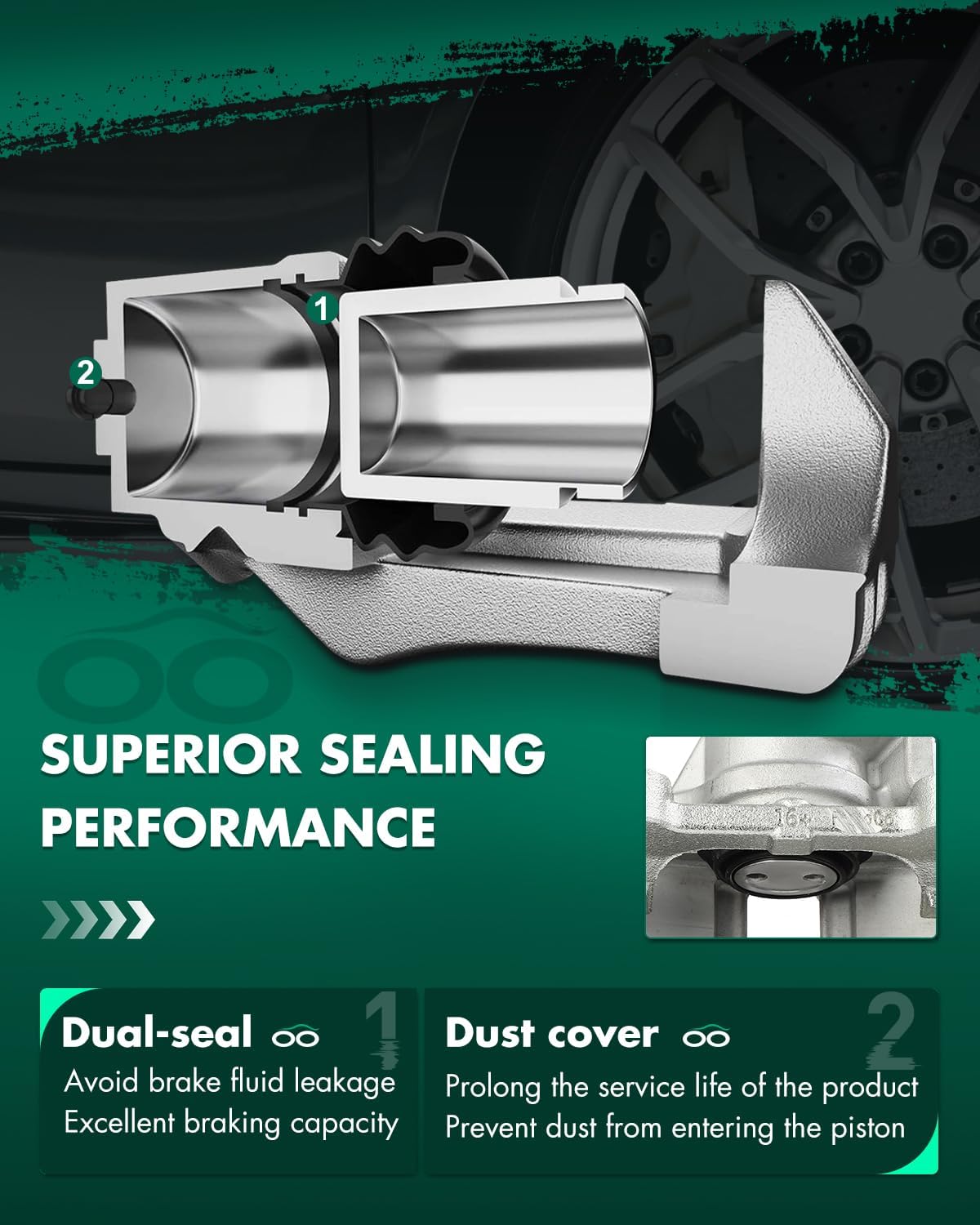 SCITOO 19B3108 Rear Left Disc Brake Caliper Assembly w/Bracket For Mazda For 5 2006-2010 2012-2015