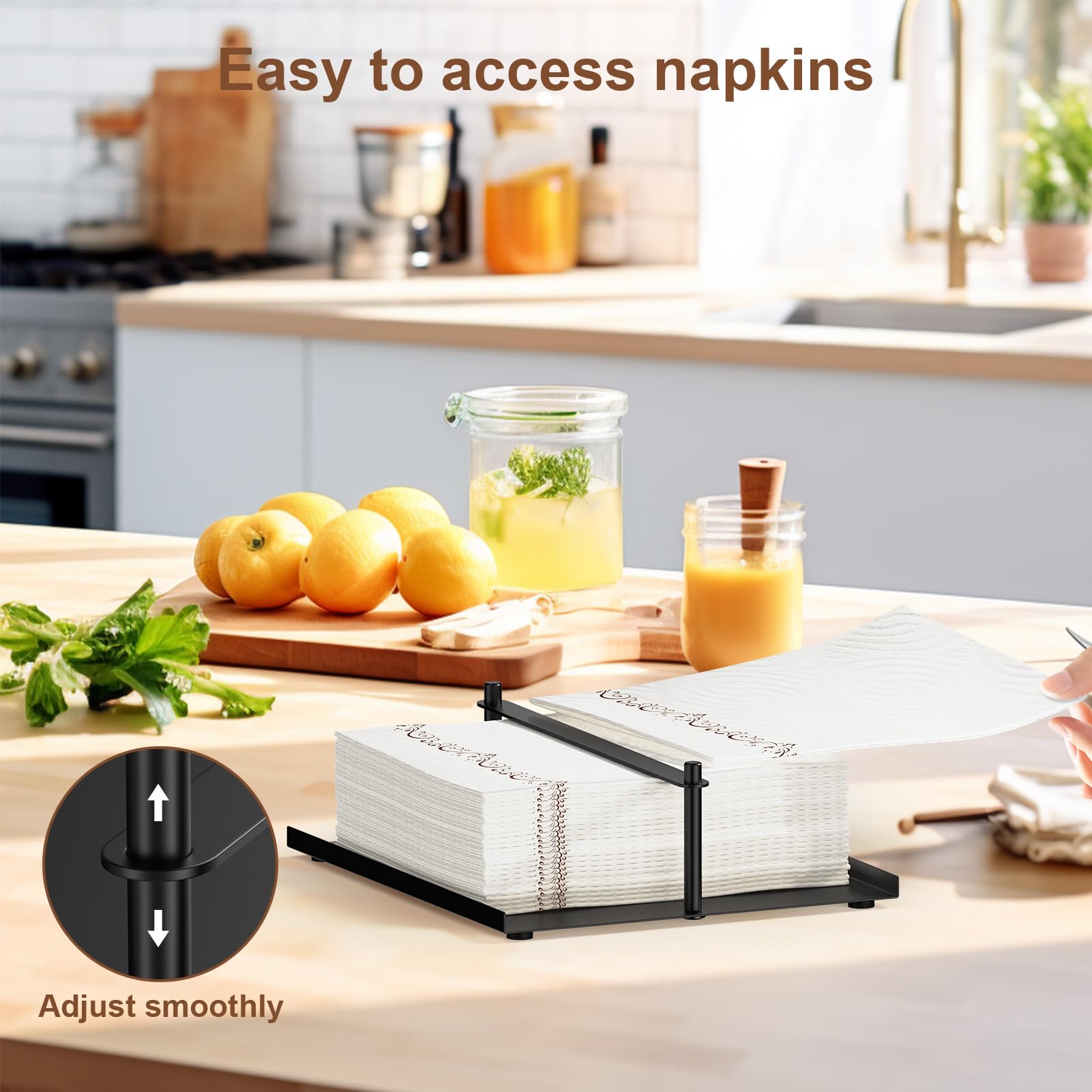 Servilletero para mesa de cocina, moderno dispensador de servilletas para invitados, bandeja para baño, servilletero cuadrado plano para comedor, decoración de sala de papel, oficina,