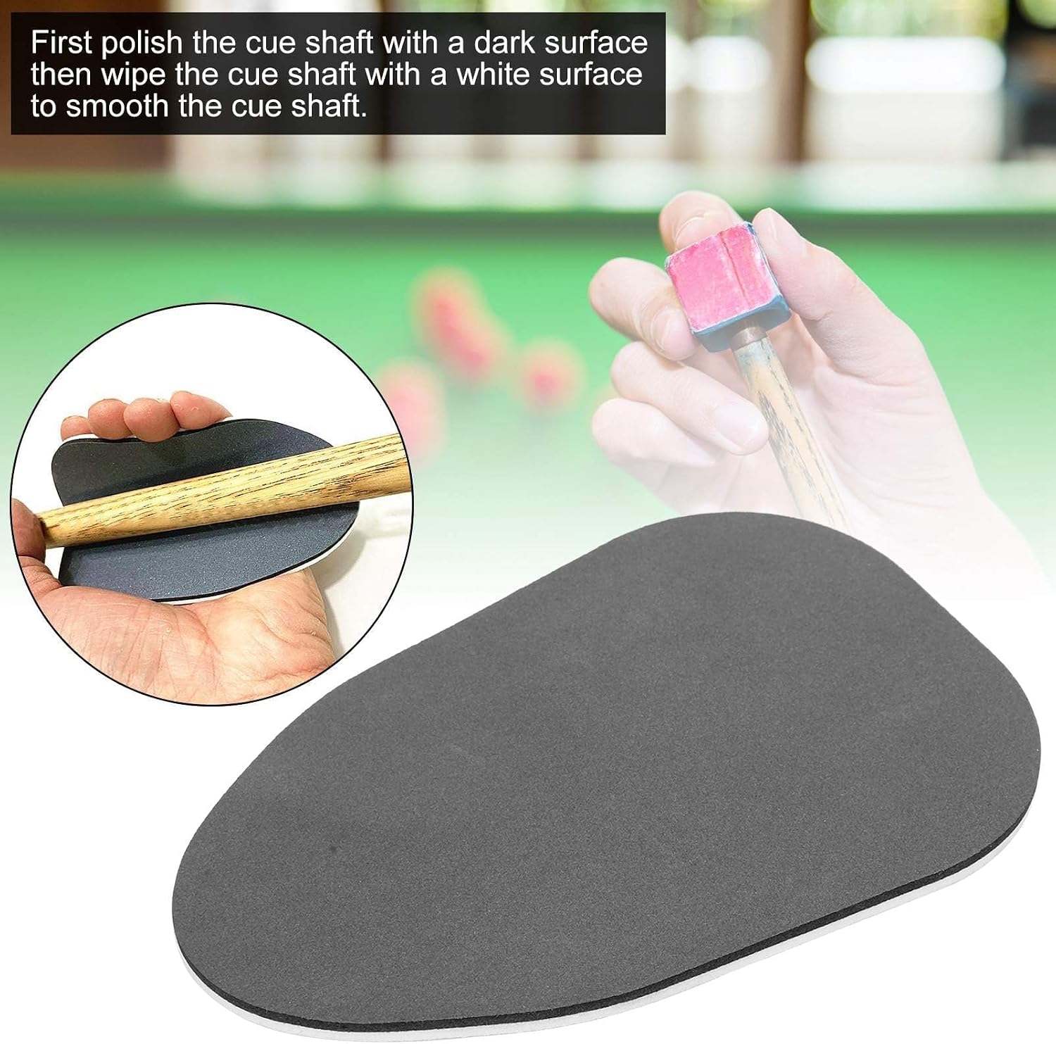 Pool Cue Shaft Smoother and Burnisher, Two‑Sided Billiard Pool Cue Shaft Burnisher Billiard Cue Shaft Slicker Cloth Cleaner Pool Cue Accessories Pool Shaft Cleaner Pool Stick Cleaner Shaft Cleaning