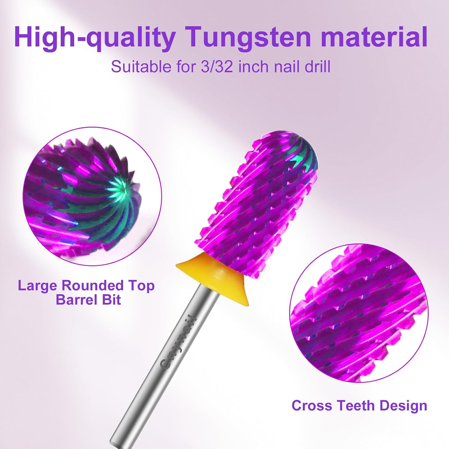 3/32" Large Barrel Rounded Safety Nail Drill Bit for Gel Acrylic Removal image 3