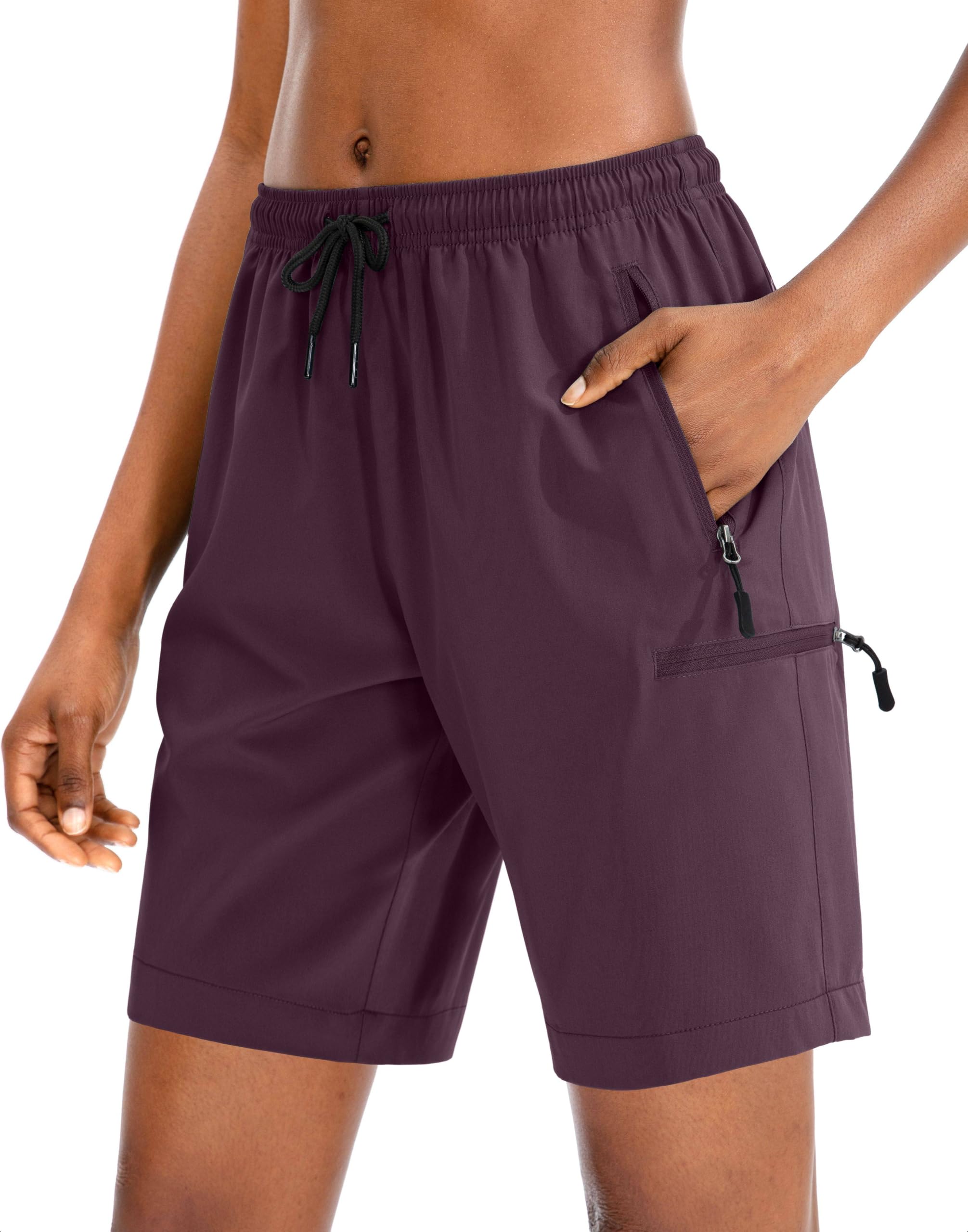 santiny Women's Hiking Cargo Shorts Quick Dry Lightweight Summer Shorts for Women Travel Athletic Golf with Zipper Pockets-picture-51