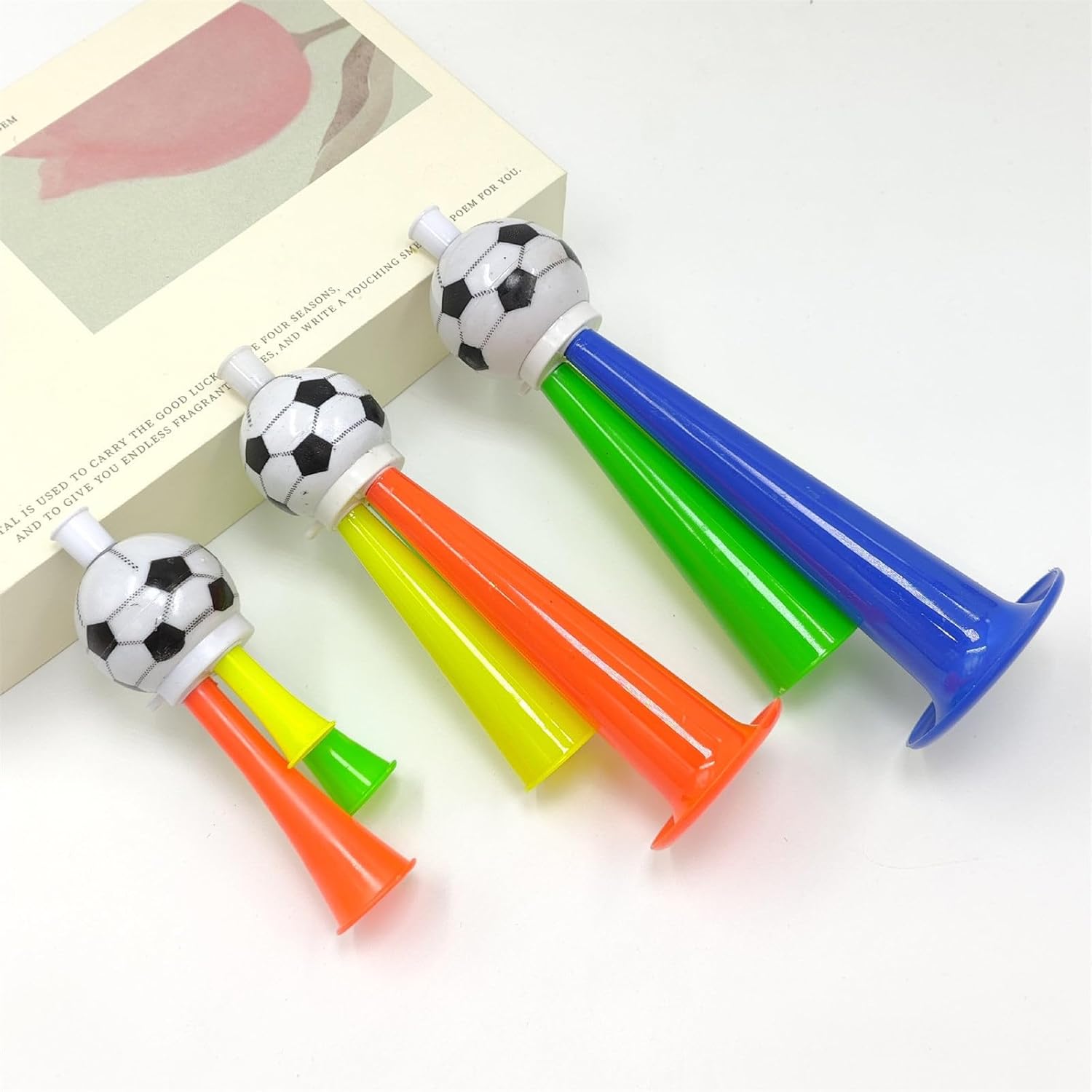 Set of 10 Colorful Stadium Horns Random Color Soccer Fan Trumpet for Football Game and Group Gatherings Sports Event Horn
