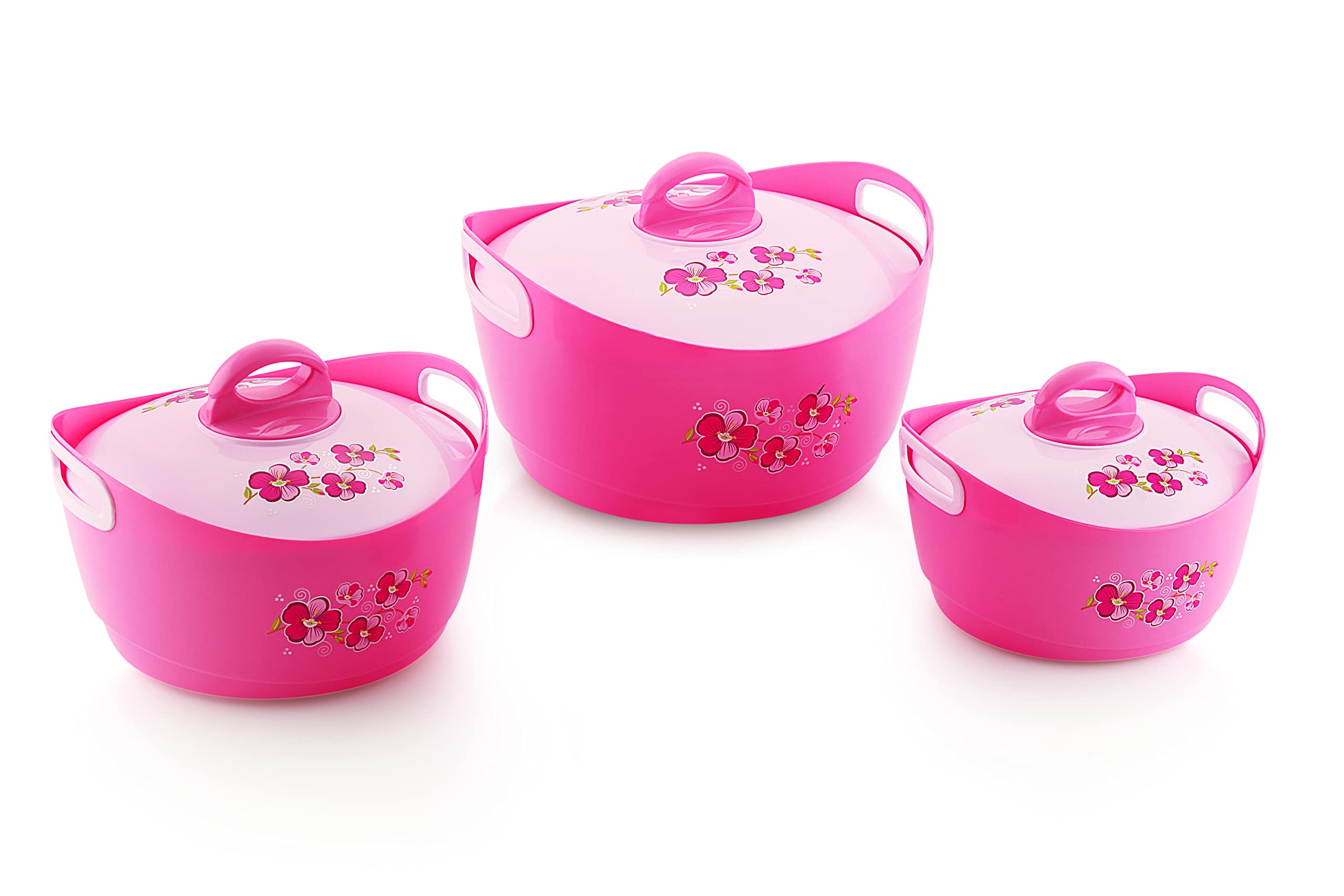 AXISHotpot Casserole, Thermal Serving Bowl, Keeps Food Hot for long time with assorted colors - Superior (3 Pc Set (1.0L, 2.0L, 3.0L))