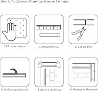 Vista 6 de SUNWINGS 10-Pack 12 Inch Peel and Stick Aluminum Tile Trim, Decorative Kitchen Backsplash Trim Edge, Self Adhesive Tile Liner Matte White Medium