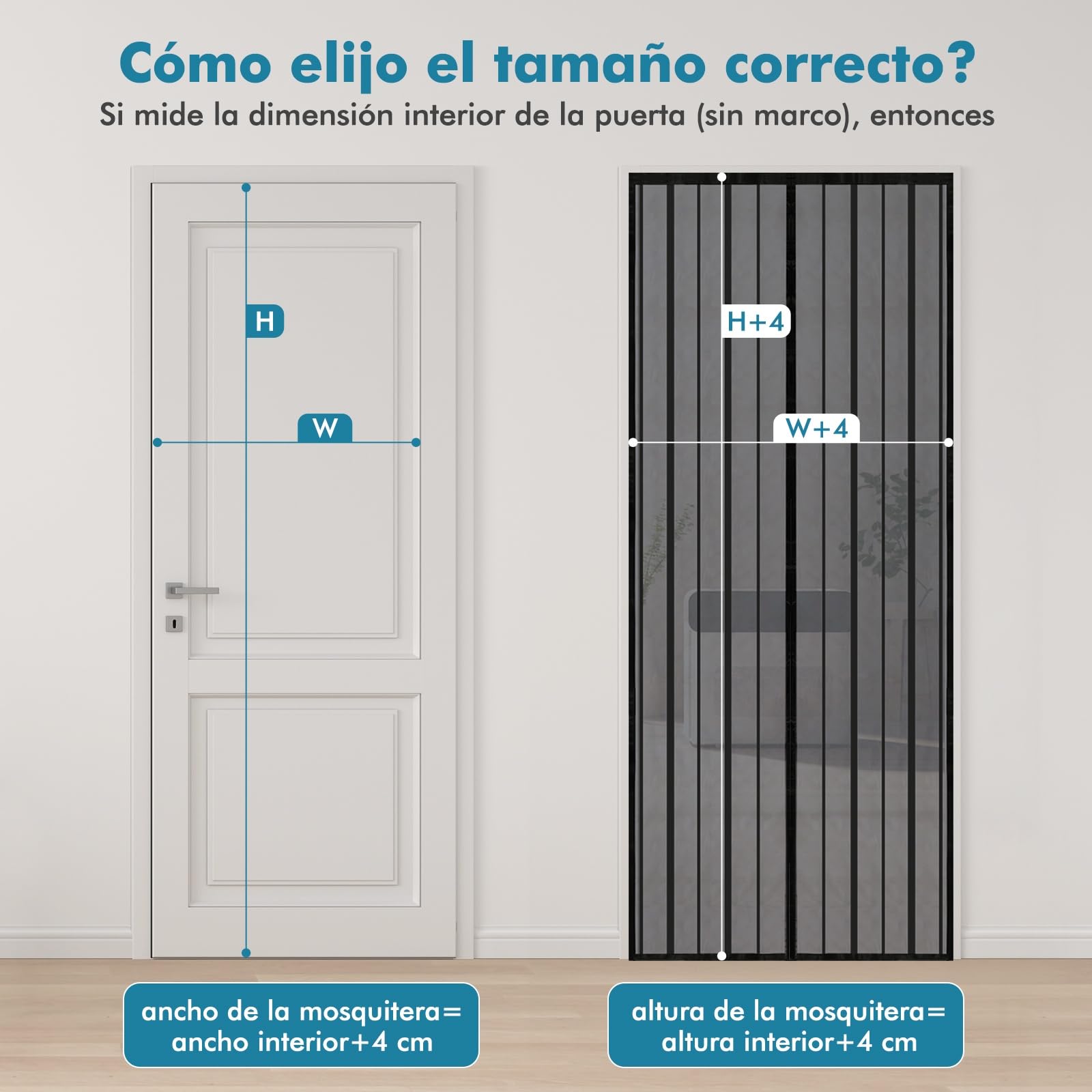 Sekey 80 x 205 cm Mosquitera para puertas, cortina magnética antiinsectos avanzada para balcón y patio, montaje fácil de pegar, kit de instalación completo, negro — view 5