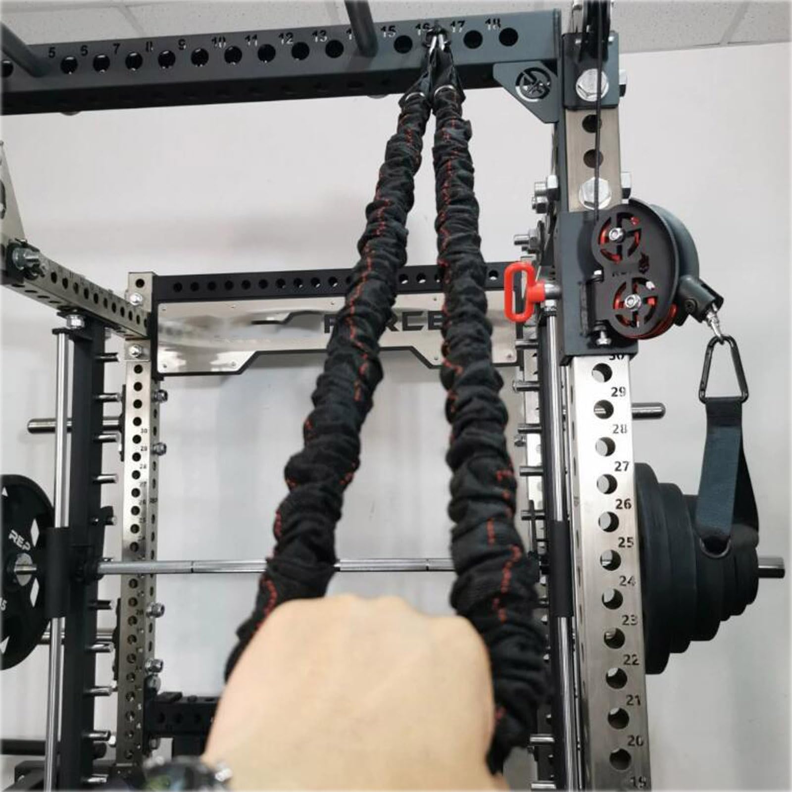 RSBFER Schnell installierbare Squat Rack-Anhänge – Easy Lock 3x3 Power Cage Zubehör mit 1" Loch, Heim-Fitnessgerät für Krafttraining