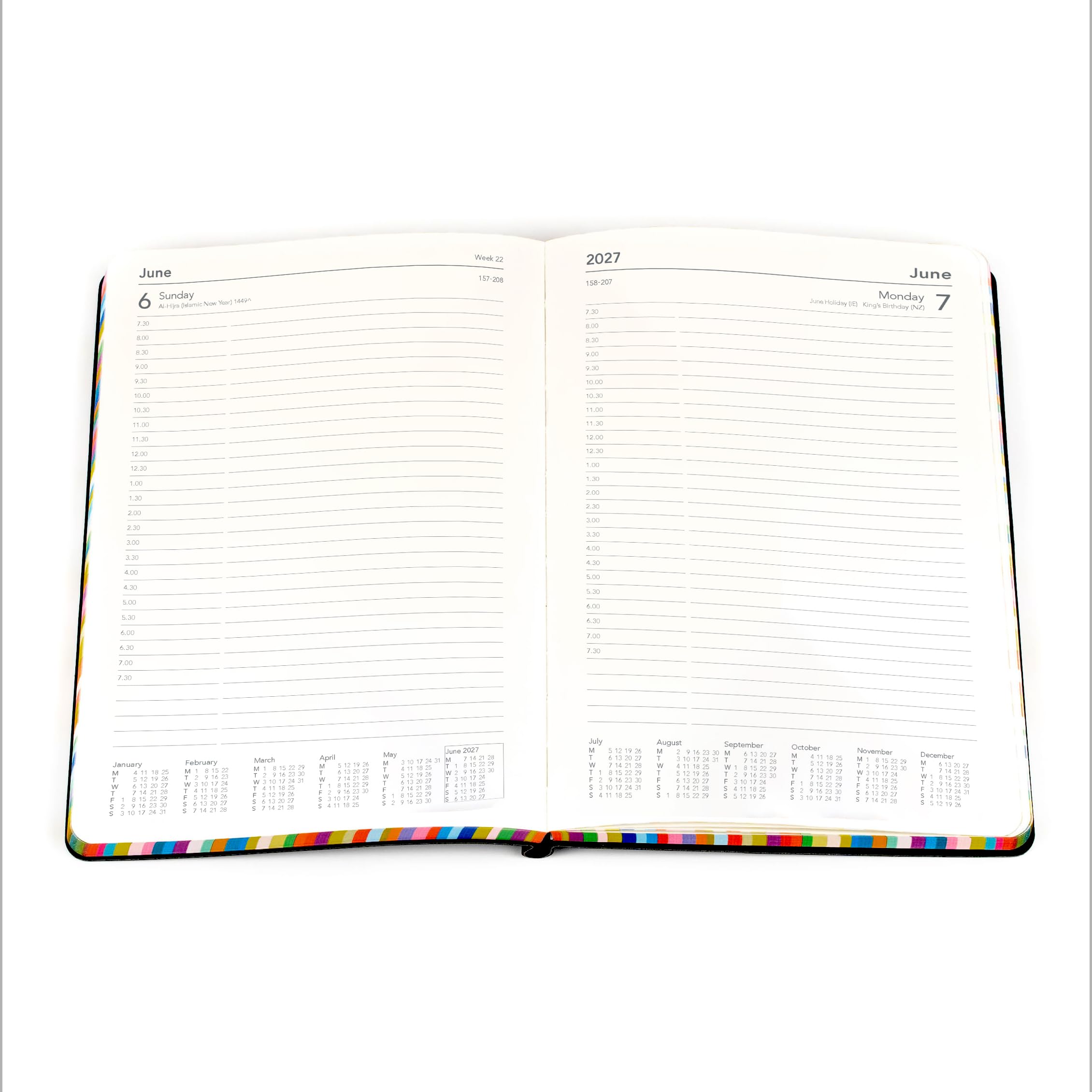 Collins ED151.U96-27 - Agenda giornaliera 2027, 12 mesi, formato A5, copertina rigida, color carbone, gamma Collins Debden Edge