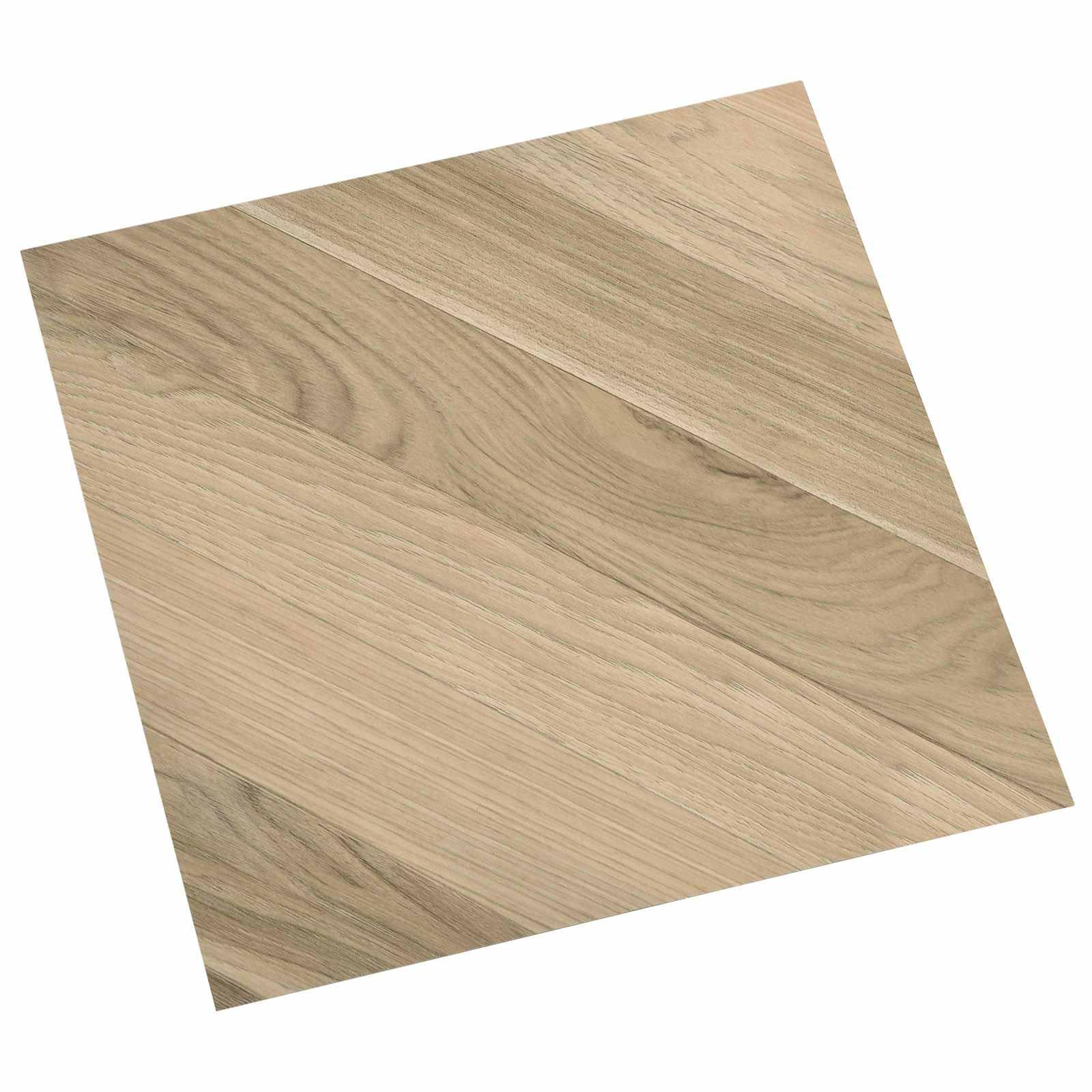Lot de 55 dalles de sol autocollantes en PVC de 5,11 m², marron, pour l'intérieur, rectangulaires avec bords lisses, installation facile à faire soi-même, surface facile d'entretien pour les espaces