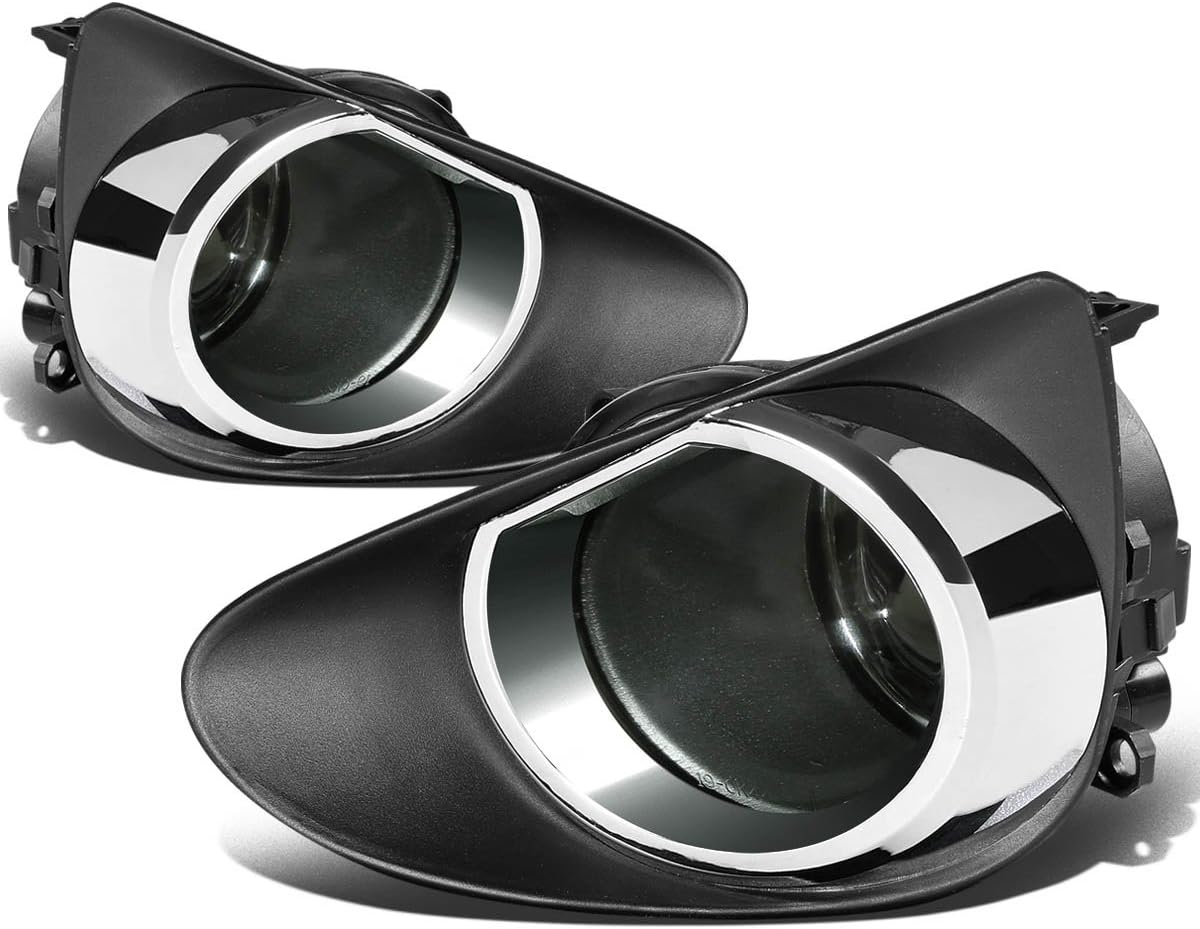 Auto Dynasty Fog Lights Assembly Compatible with 2012-2014 Yaris Hatchback Front Bumper Driving Fog Lamps with Switch and Bulbs, Driver and Passenger Side, Smoked Lens