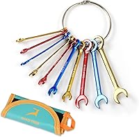 Vista 9 de Juego de 20 llaves pequeñas chapadas de color, métricas estándar y SAE de 5/32"-7/16" y 0.157-0.433 in, juego de llaves pequeñas extra delgadas