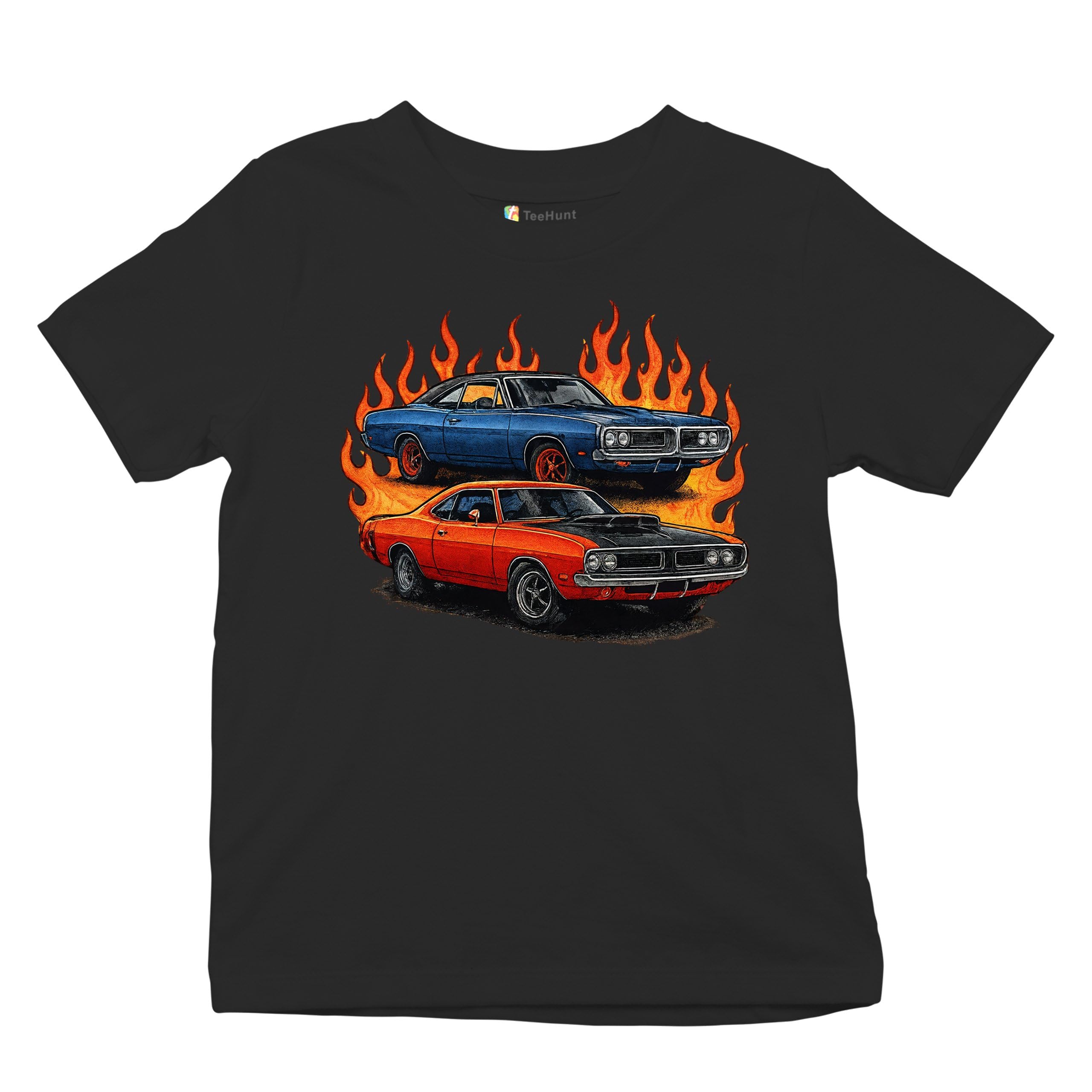 Classic American Muscle Cars Youth Graphic Short Sleeve T-Shirt