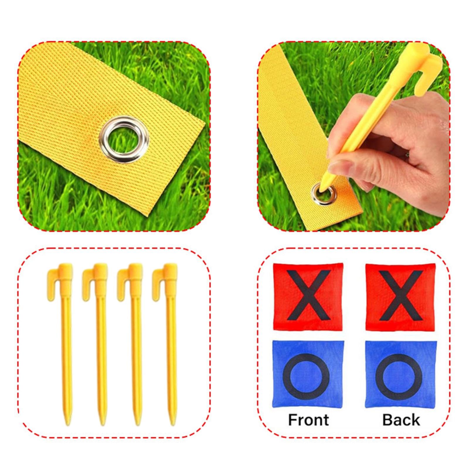 Tic Toe Juego Bolsa Lanzamiento Set Lanzamiento Objetivo Sandbag Juguetes Exterior Nylon Portátil Adecuado para Adultos Niños Fiestas de Jardín, Sudoku Amarillo