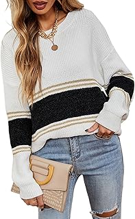 Jersey de Punto Casual para Mujer, Jersey de Punto con Bloques de Color, Lavable a Máquina, Cómodo Dobladillo Lateral Dividido, Manga Larga para IR de Compras (XL)