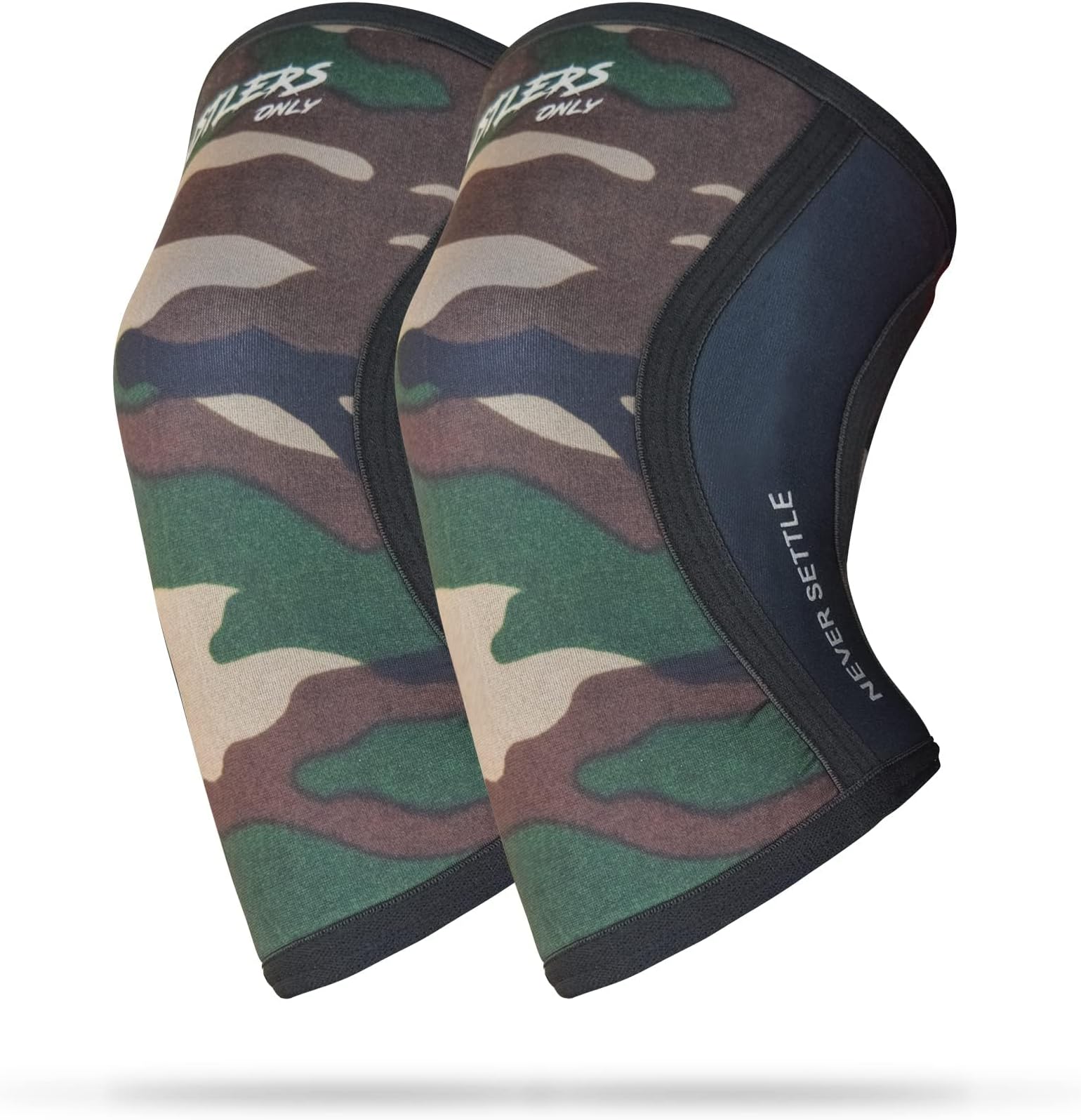 Hustlers Only Knee Sleeves Weightlifting 5mm Neoprene Compression Support Sleeves for Gym Training, Powerlifting, Squats, Fitness and Workout (Camo, L)