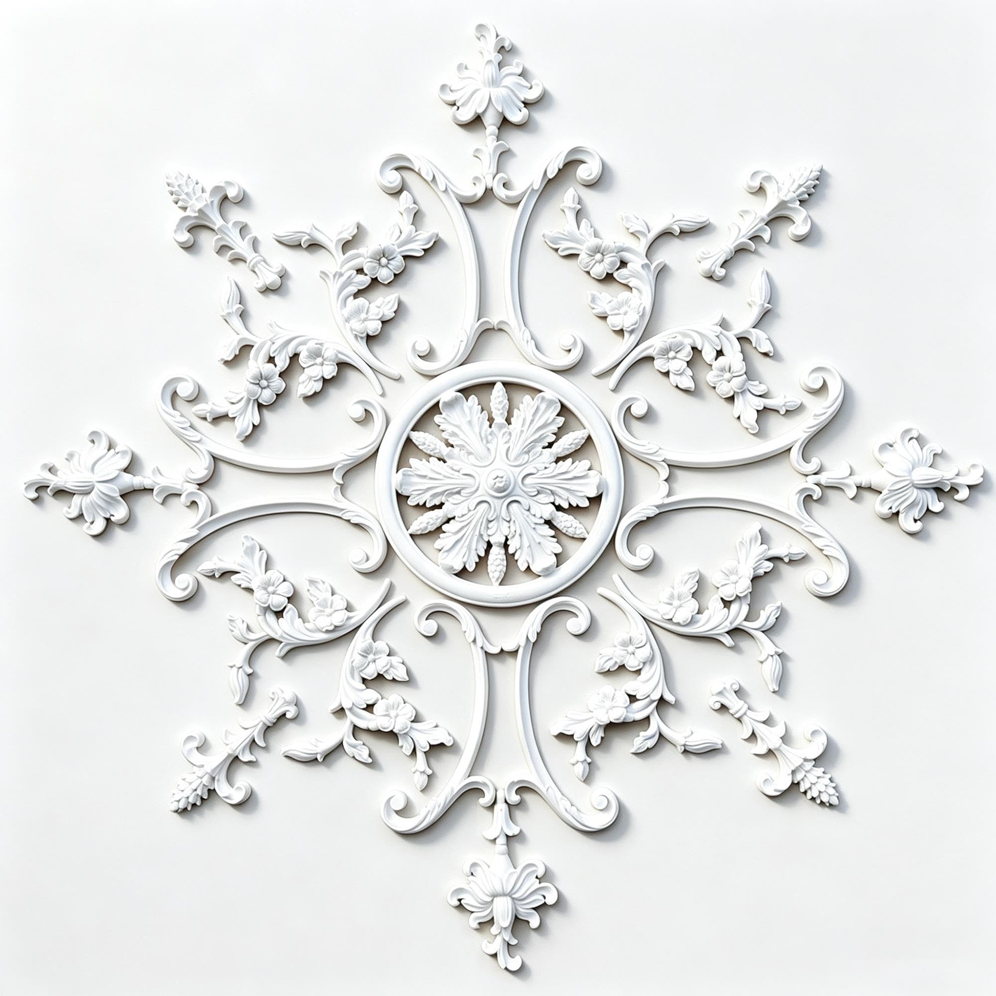78cm Rosone Soffitto Polistirolo Moderno Decorativo Bianco