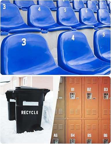 Miniatura 5 de Seloom 148 calcomanías reflectantes de números y letras para buzón, juego de letras de 2 x 7, número 0-9 y 2 x 3 letras del alfabeto para exteriores