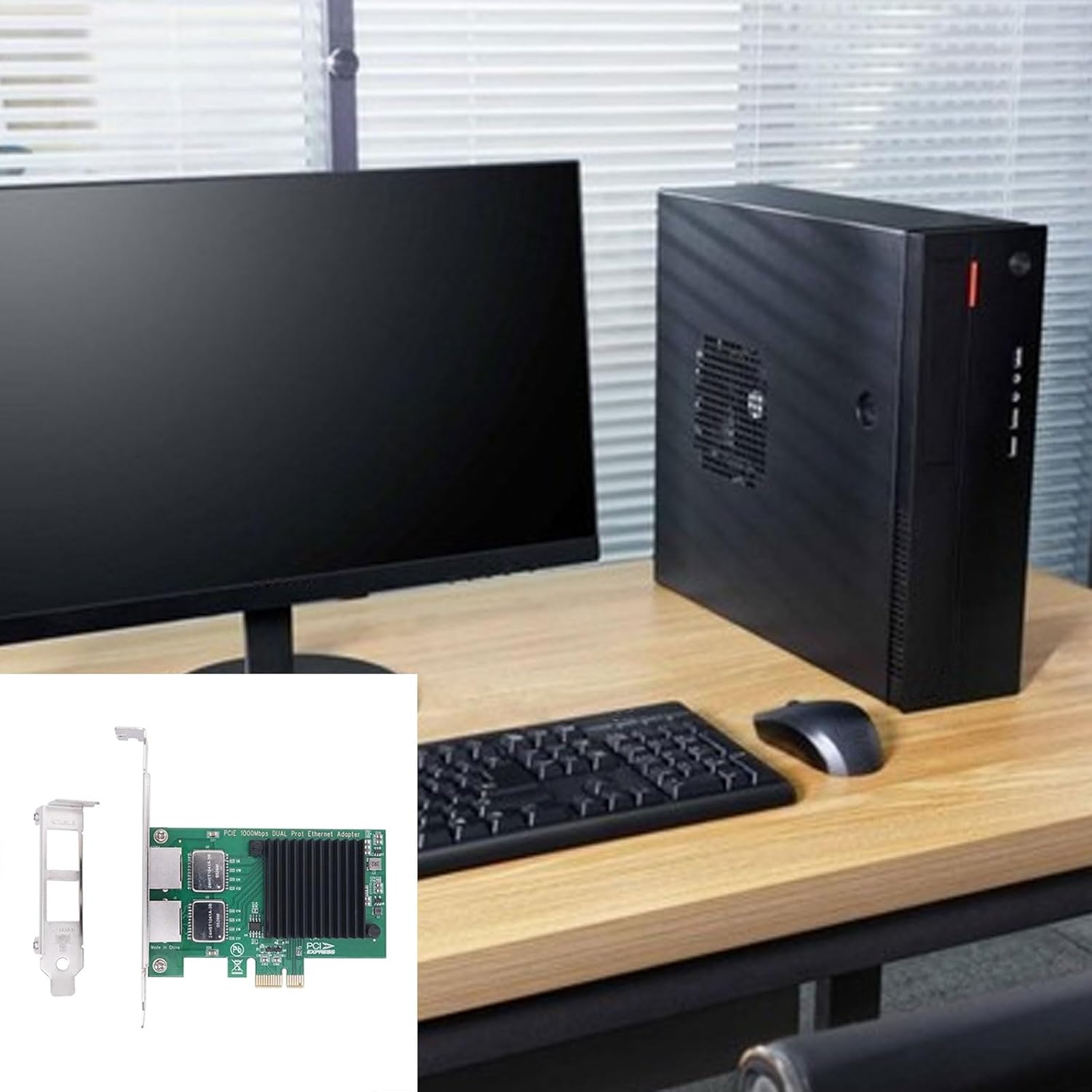 10/100/1000Mbps PCIEネットワークアダプターI350T2 2XポートPCIE1Xイーサネットサーバーネットワーキン